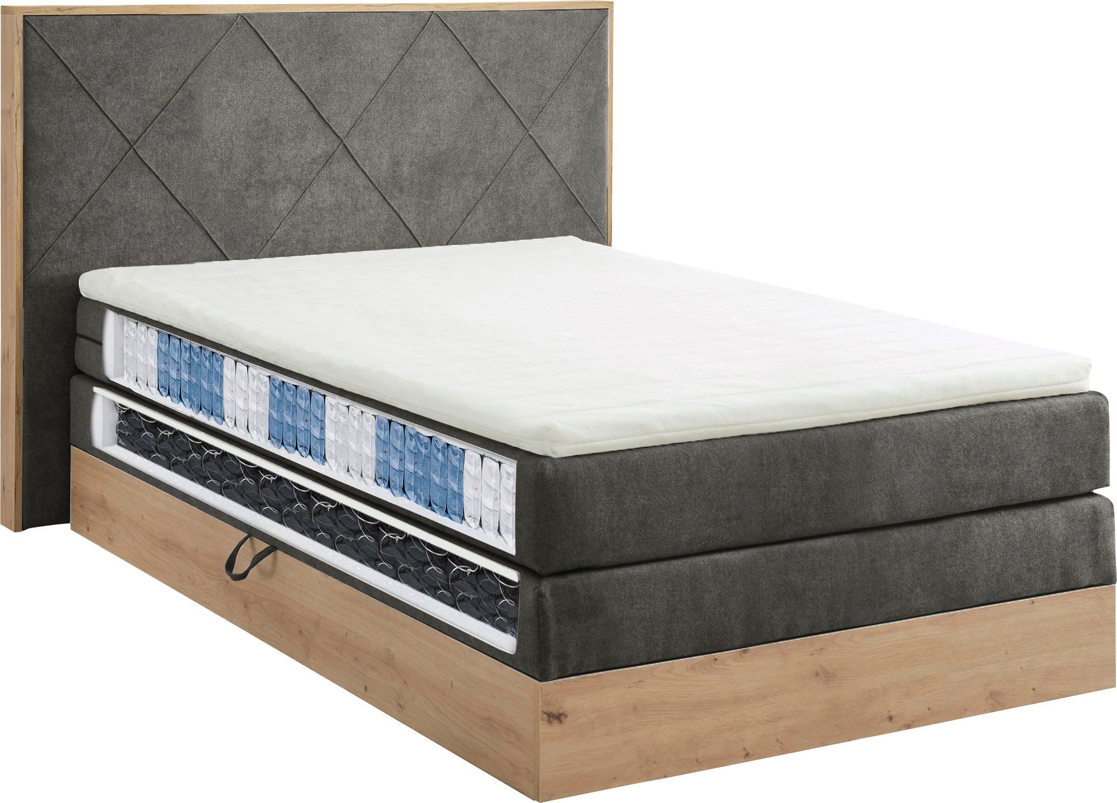 ED EXCITING DESIGN Boxspringbett »Bellevue«, inkl. Bettkasten, wahlweise mit Matratze und Topper
