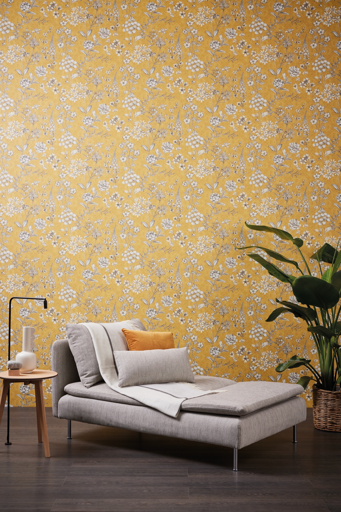 living walls Vliestapete »Metropolitan Stories. Travel Styles. Blumentapete«, matt-gemustert-neutral, Tapete Skandinavisch Skandi-Stil Floral Tapeten Wohnzimmer modern Flur