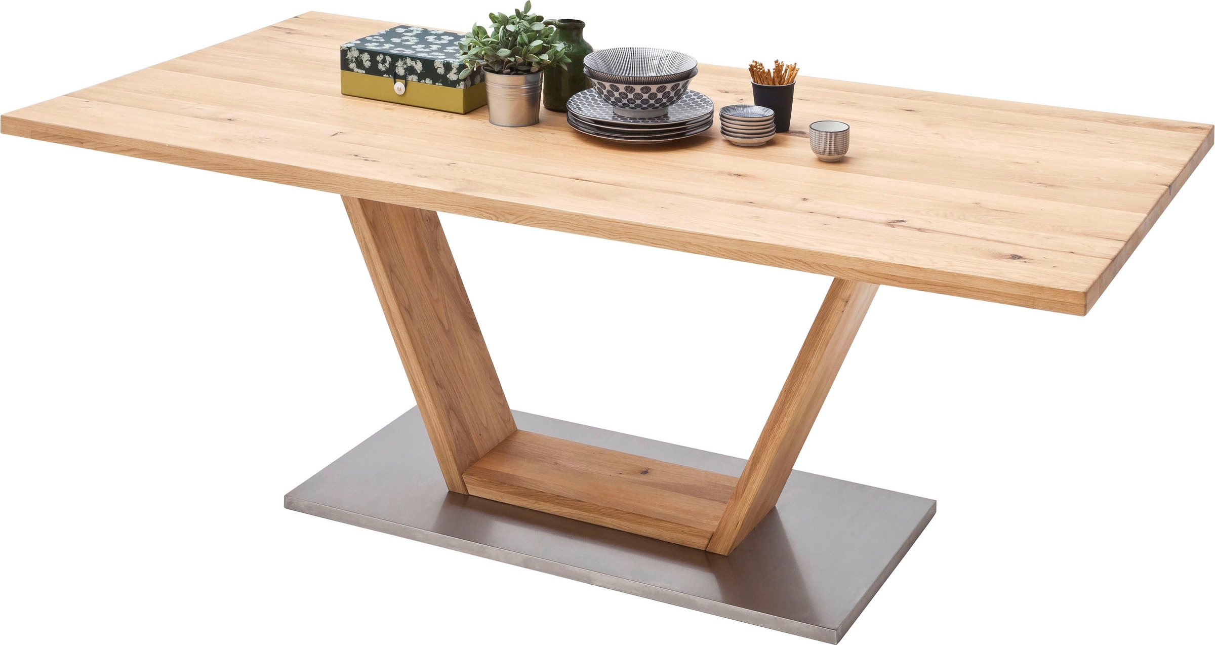 2. Bild von MCA furniture Esstisch »Greta«, Esstisch Massivholz mit Baumkante, gerader Kante oder Tischplatte