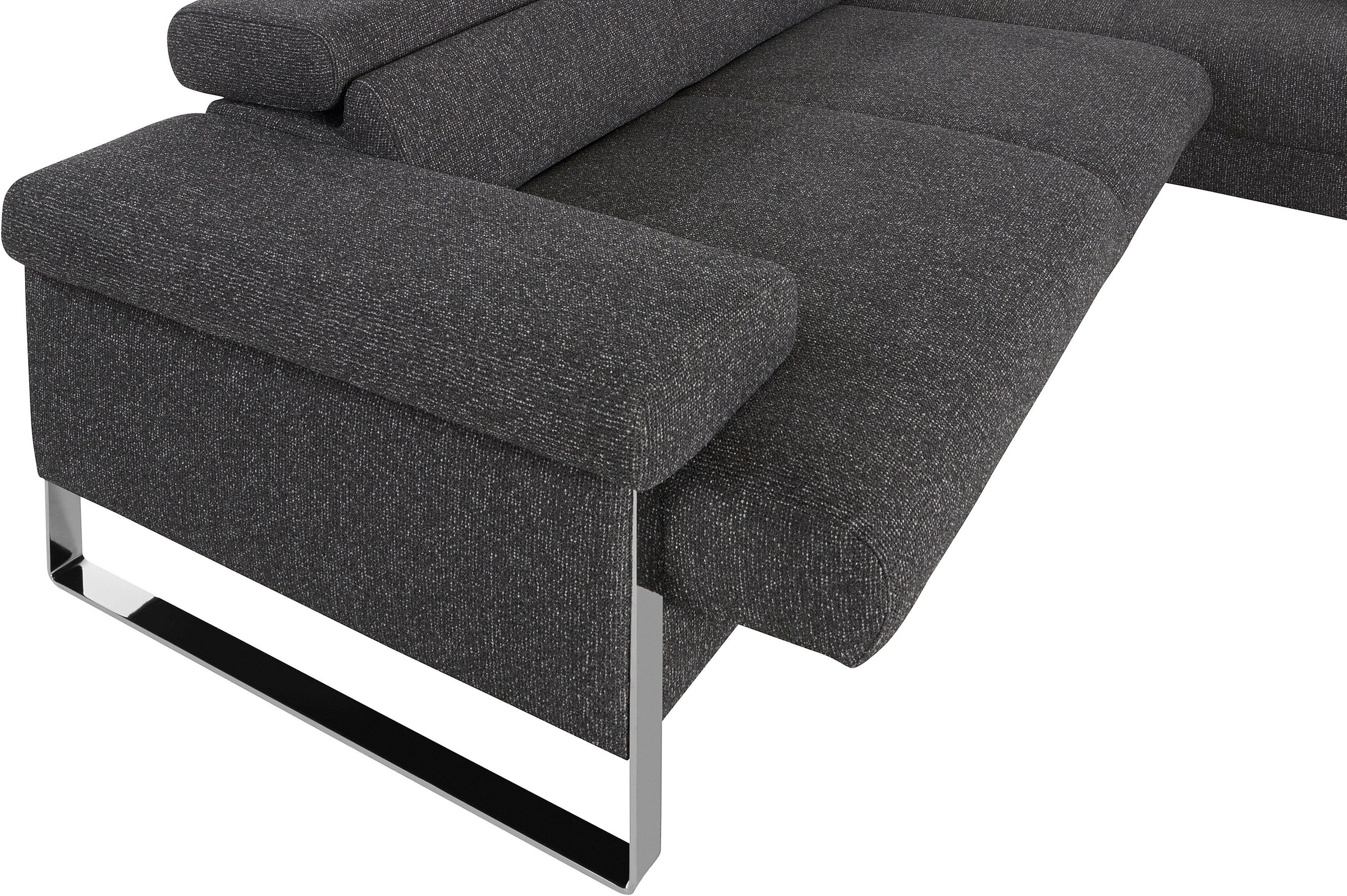 W.SCHILLIG Ecksofa »finn, toller Sitzkomfort, L-Form, hochwertige Verarbeitungsdetails«, German Design Award 2016, Fußgestell Chrom glänzend, Breite 281 cm