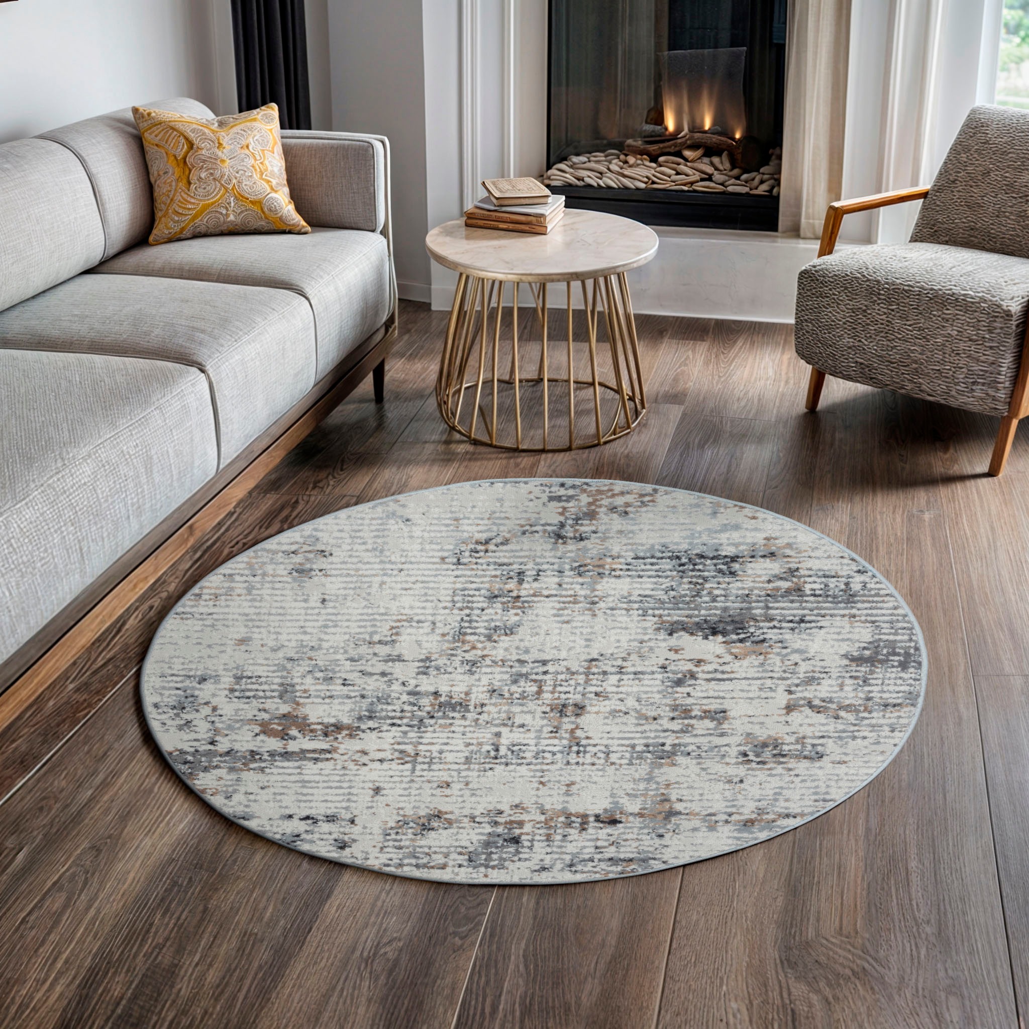 OTTO home Teppich »Kaylan« rund 8 mm Höhe Kurzflor, modernes Design, pflege günstig online kaufen