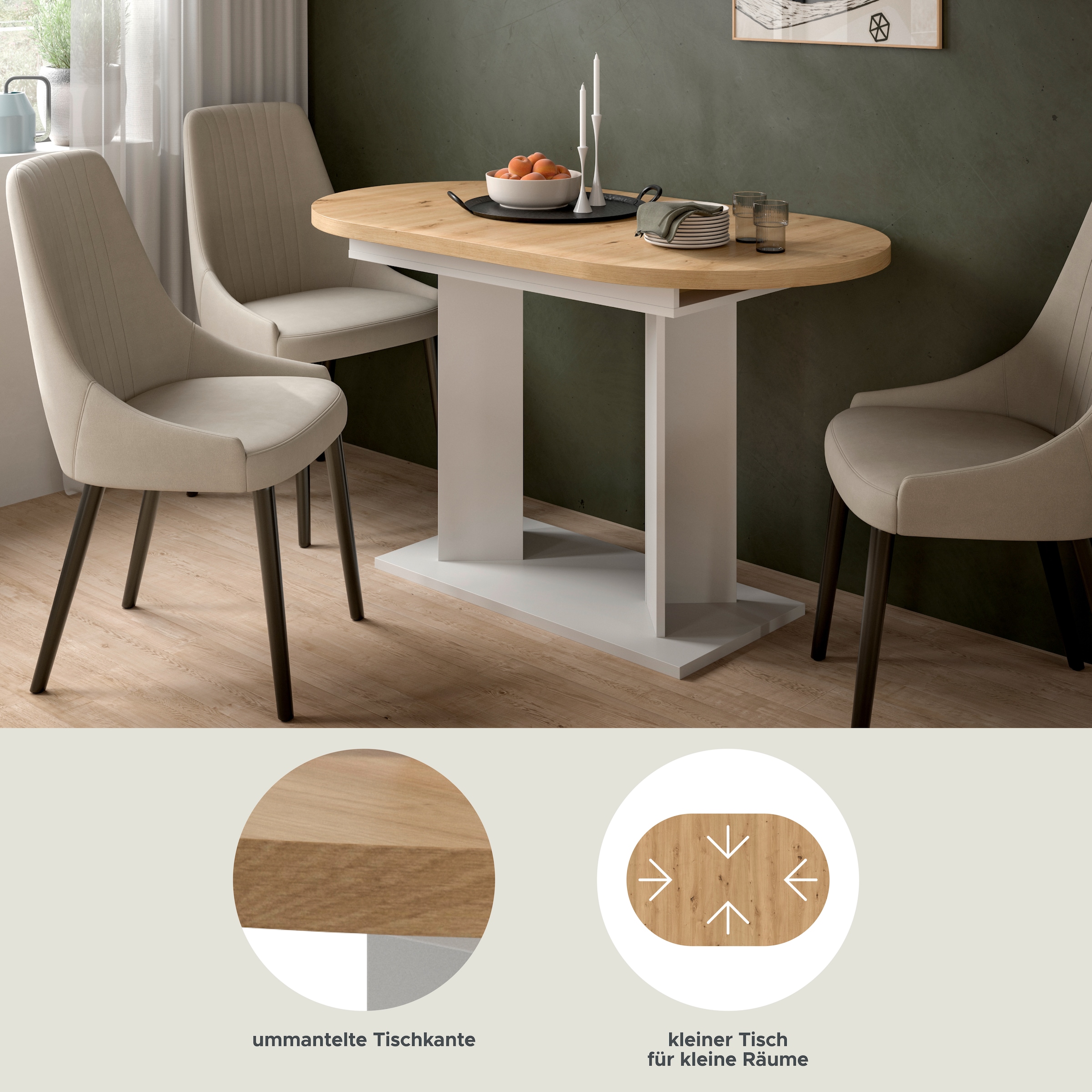 Home affaire Esstisch 1 Stk. tlg. Tisch, Esstisch, Esszimmer, Küche