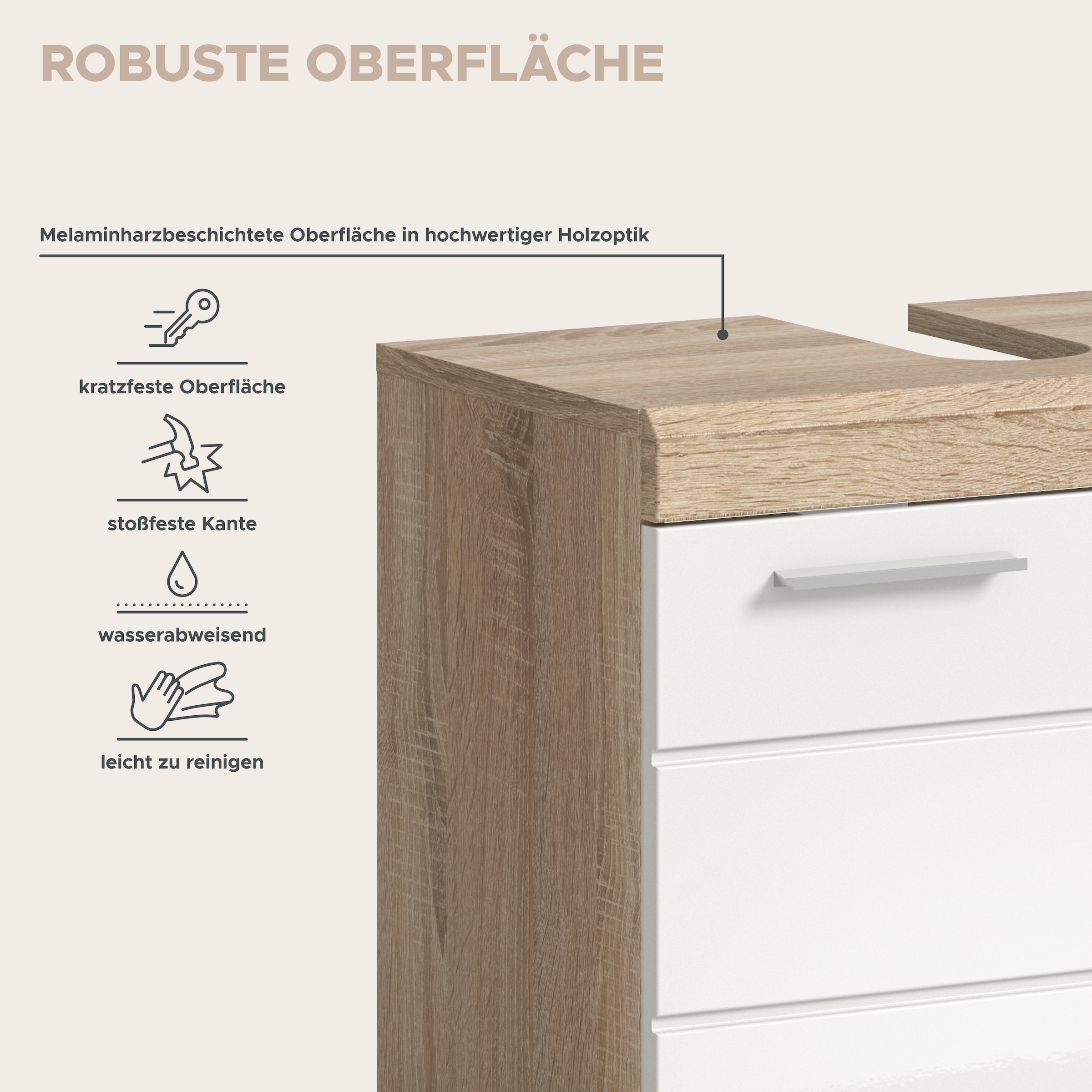 INOSIGN Badmöbel-Set »SIENA, TOPSELLER!, Breite 149cm, 3-teiliges Set« Set, bestehend aus: Hochschrank, Waschbeckenunterschrank & Spiegelschrank, 3 Stk. tlg.