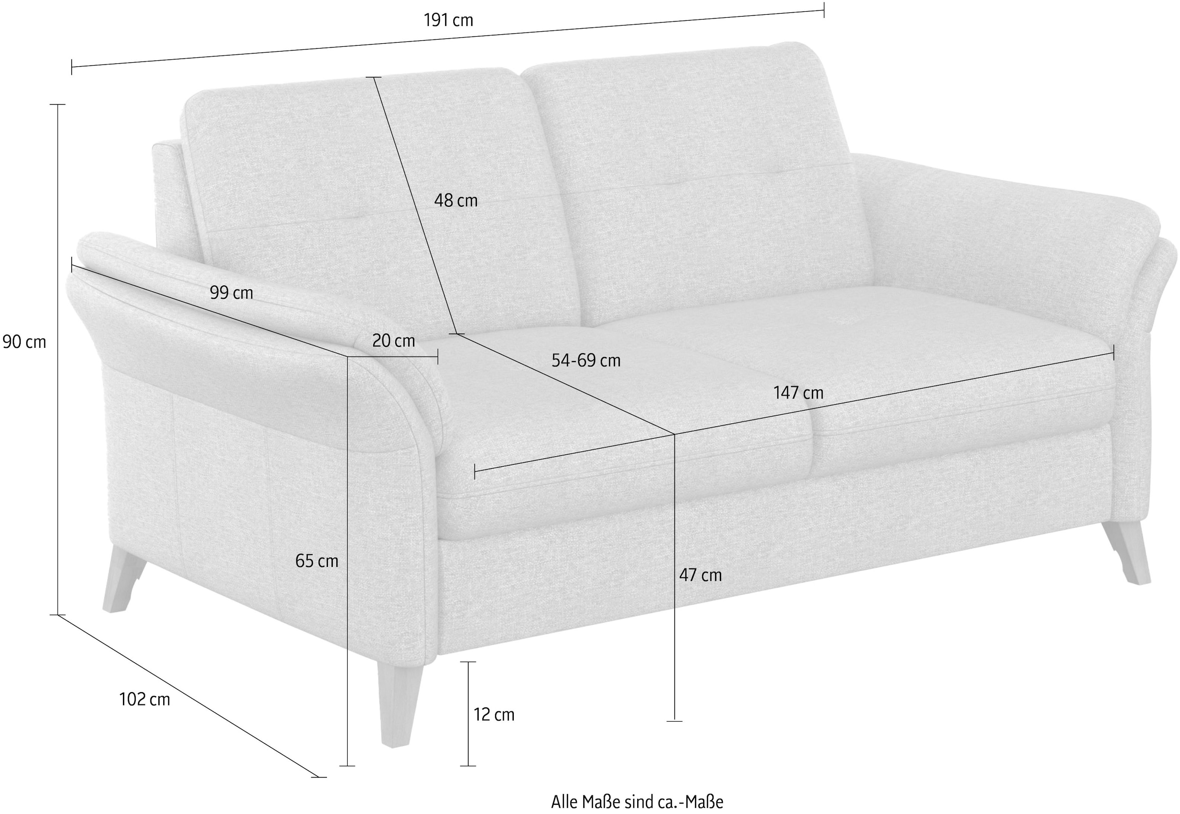 sit&more 3-Sitzer »Göteborg«, inklusive Sitztiefenverstellung und Federkern