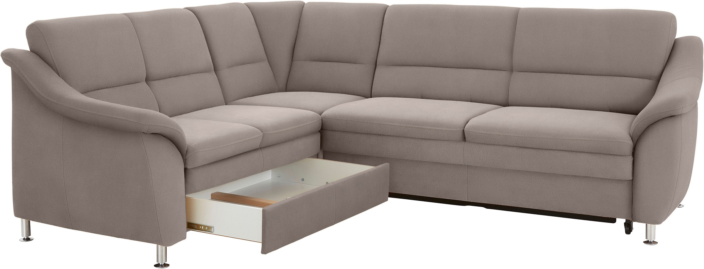 sit&more Ecksofa »Cardoso L-Form«, mit Federkern, wahlweise mit Bettfunktion und Schubkasten