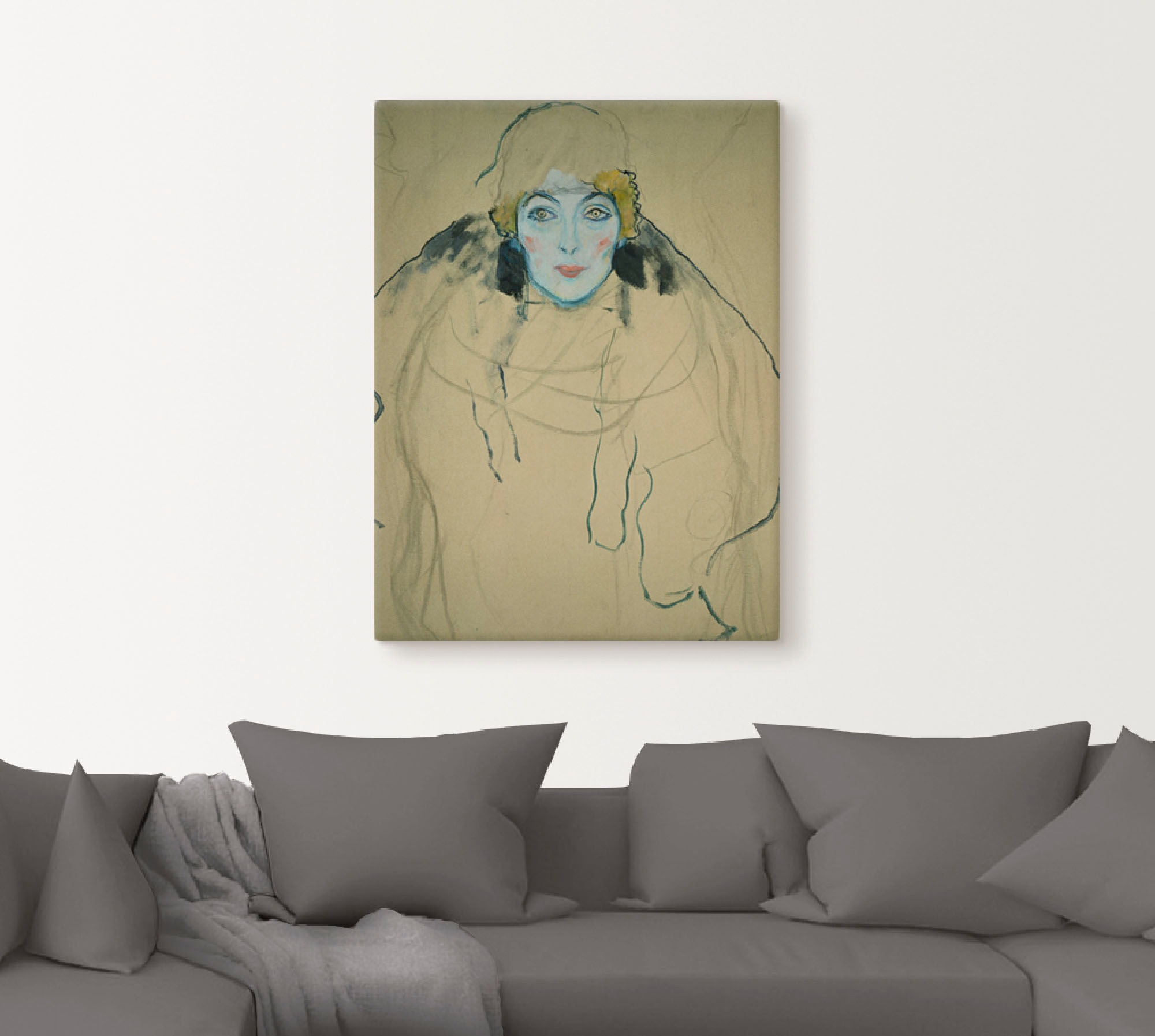 Artland Leinwandbild »Frauenkopf. 1918«, Frau, (1 St.), auf Keilrahmen gespannt