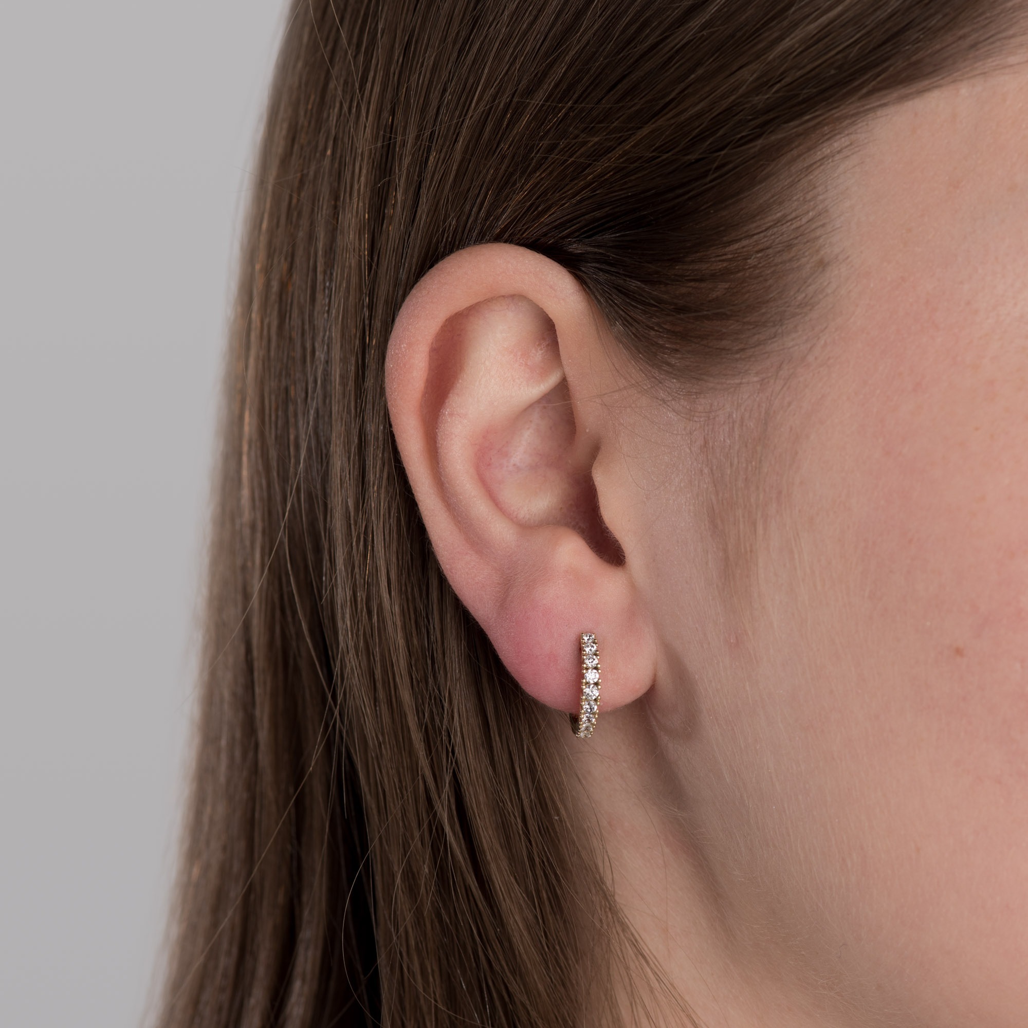 Orolino Paar Creolen »Gold 333 mit 18 weißen Zirkonia-Steinen«