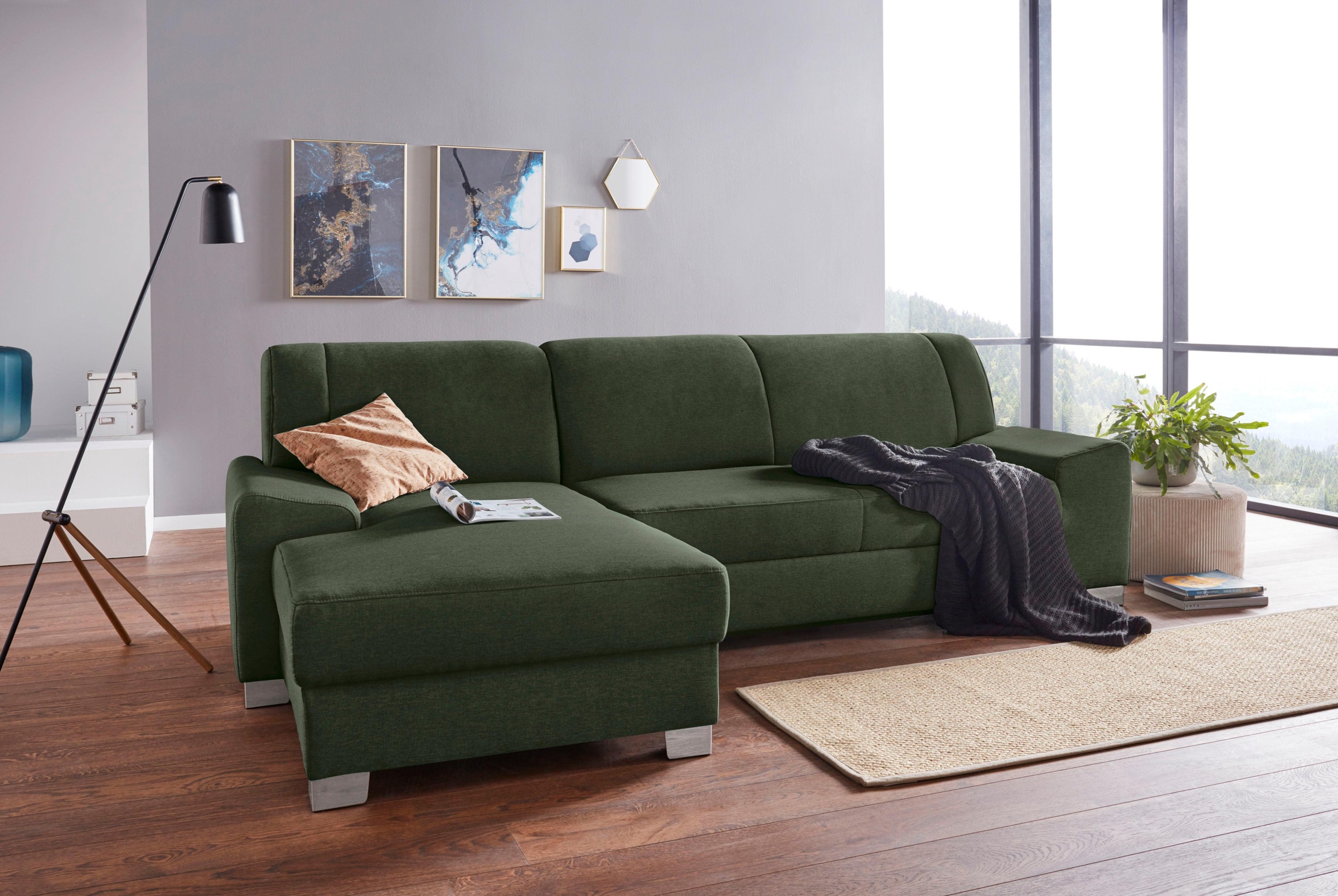 DOMO collection Ecksofa »Anzio L-Form, whlw. Bettfunktion, Federkern, hochw günstig online kaufen