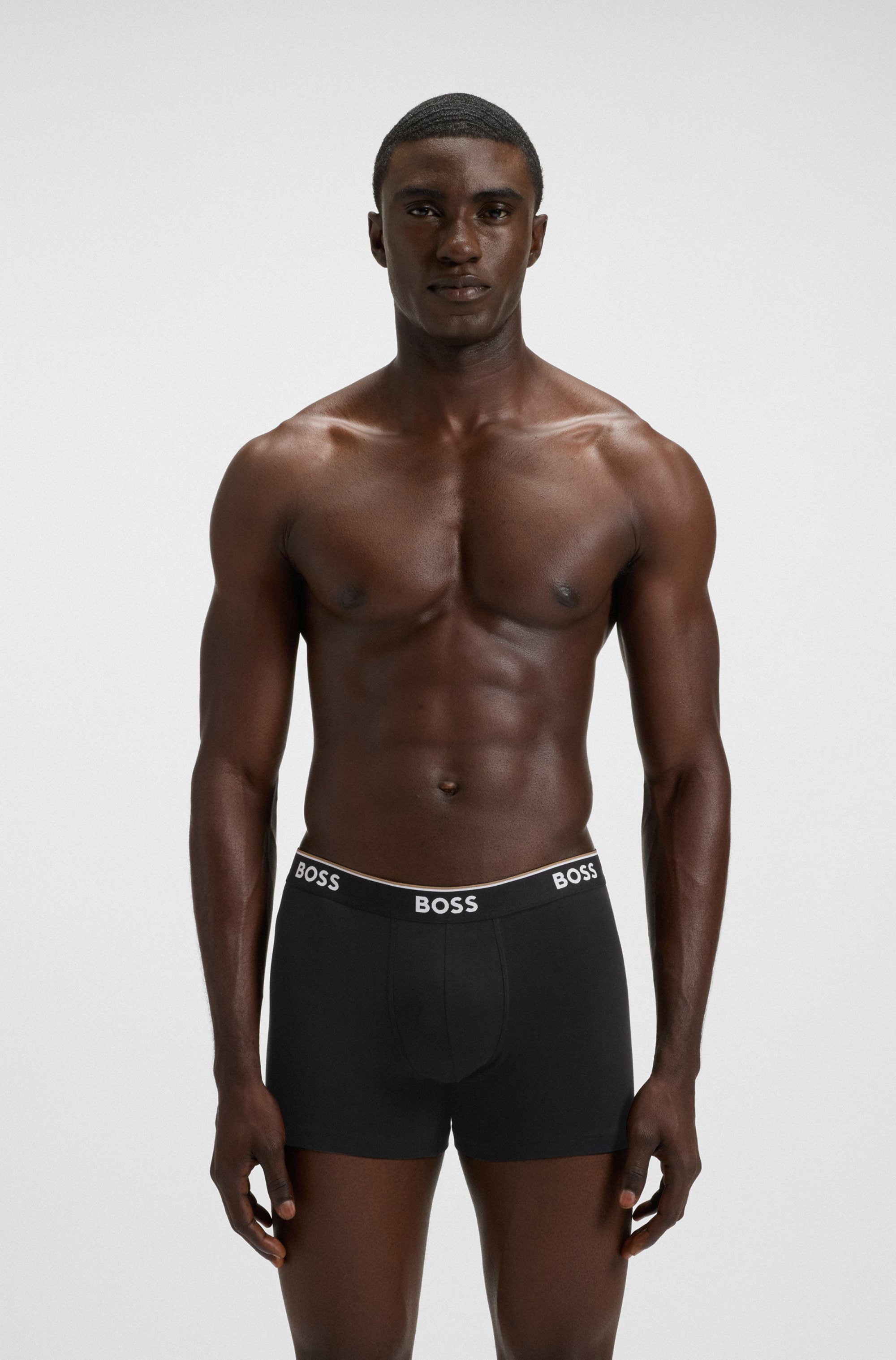 BOSS Langer Boxer »Brief 3 PACK« mit farblich passendem Webbund