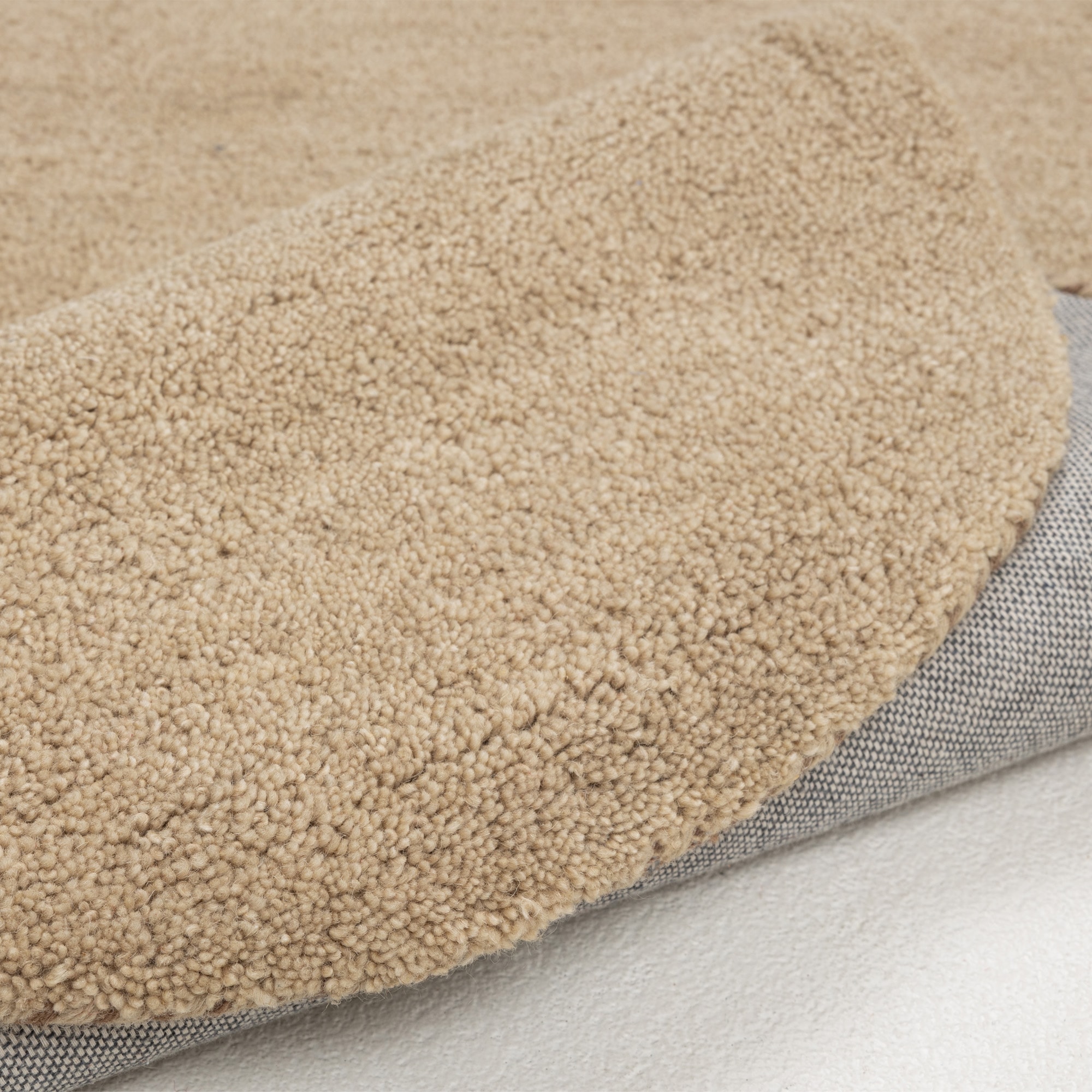 THEKO Wollteppich »Gabbeh Uni, Handgefertigt, Teppich, meliert, reine Wolle,« oval 14 mm Höhe Schlafzimmer, Wohnzimmer, Esszimmer, auch als Läufer, eckig  oder rund