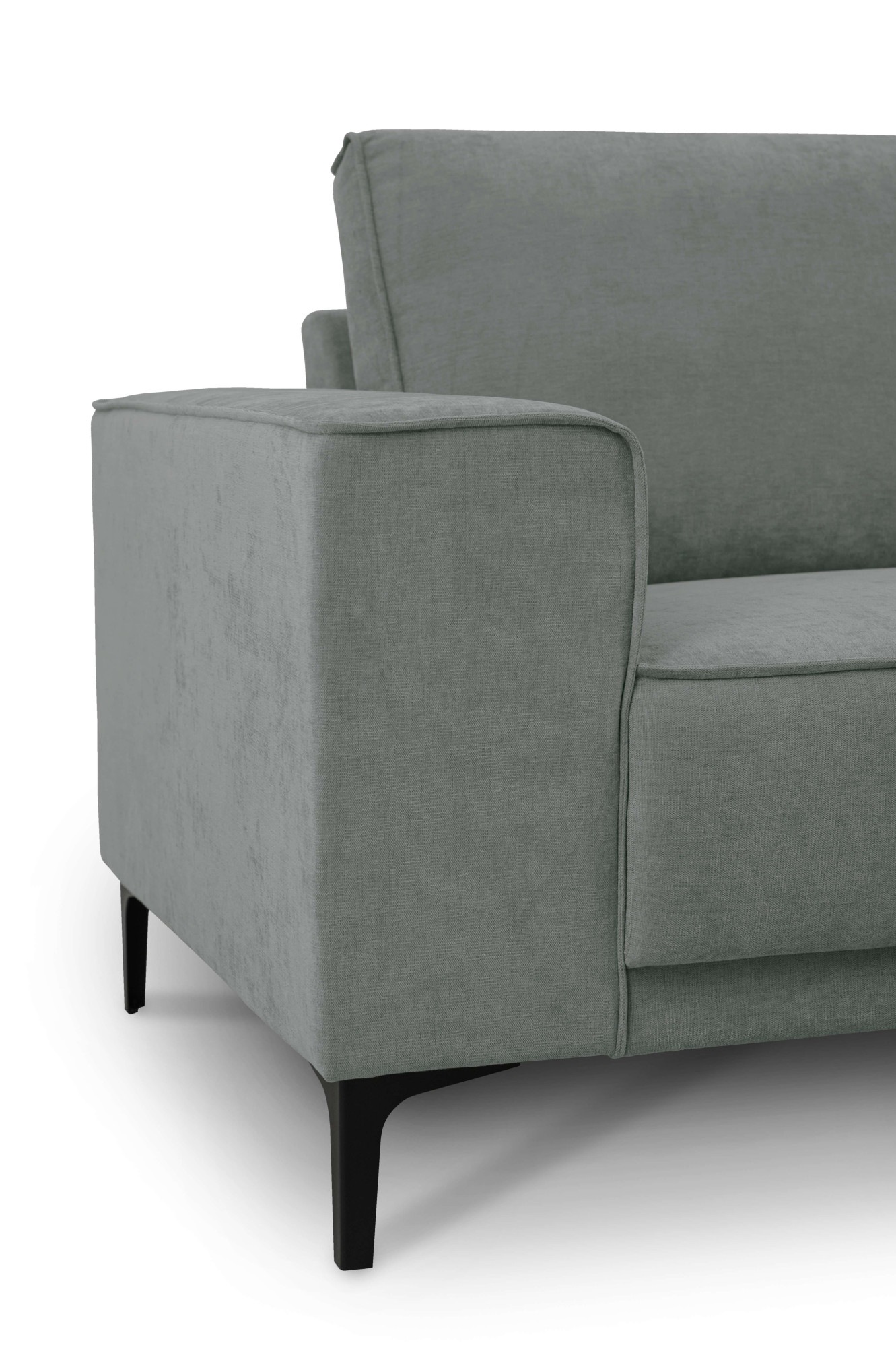 Places of Style Ecksofa »Polsterecke Oland, Struktur, Flachgewebe, Luxus-Microfaser, Boucle«, L-Form, 280 cm, Wellenunterfederung, Skandi-Design, Metallfüße