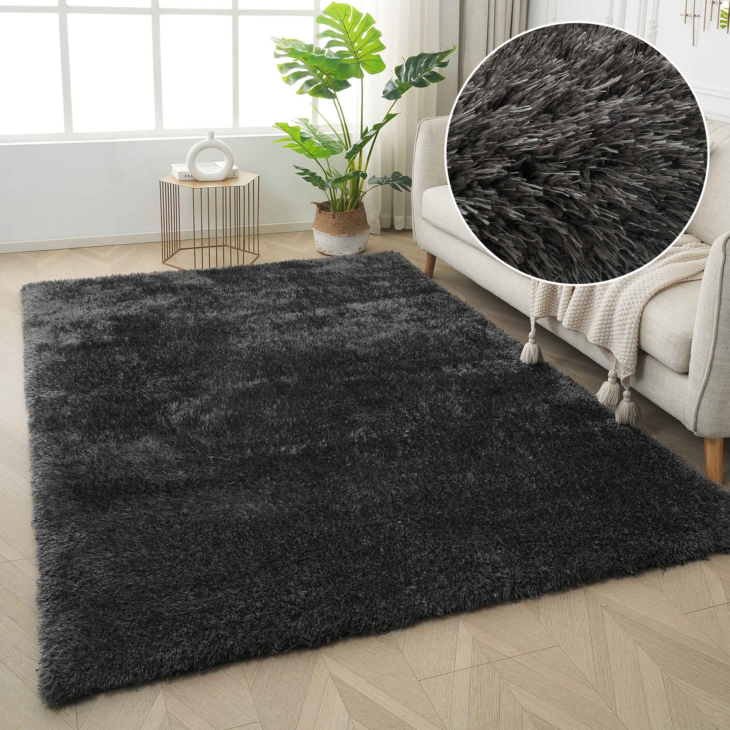 my home Hochflor-Teppich »Micro Shaggy, aus weicher Mikrofaser«, rechteckig günstig online kaufen