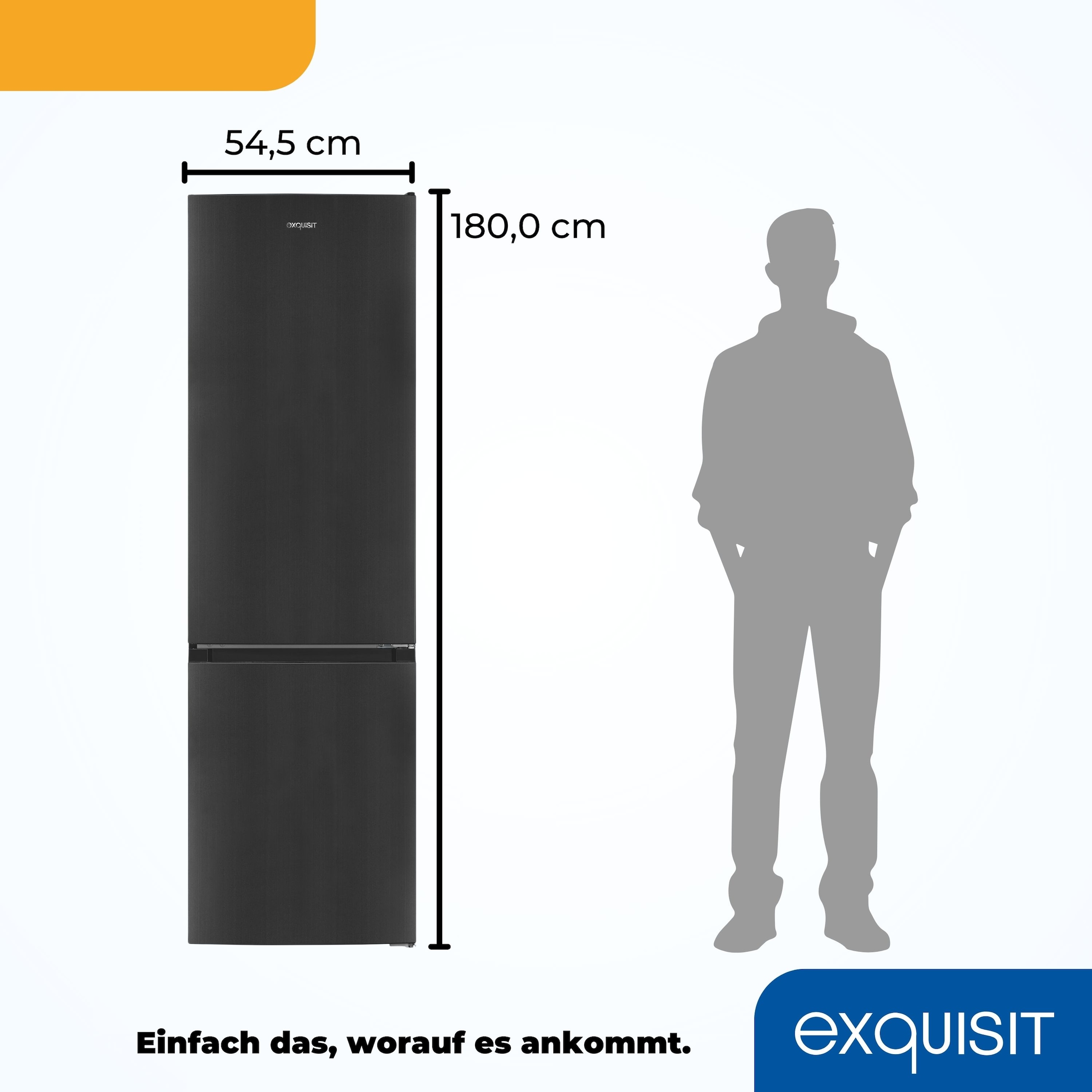 exquisit Kühl-/Gefrierkombination »KGC265-70-040D inoxlook-az«