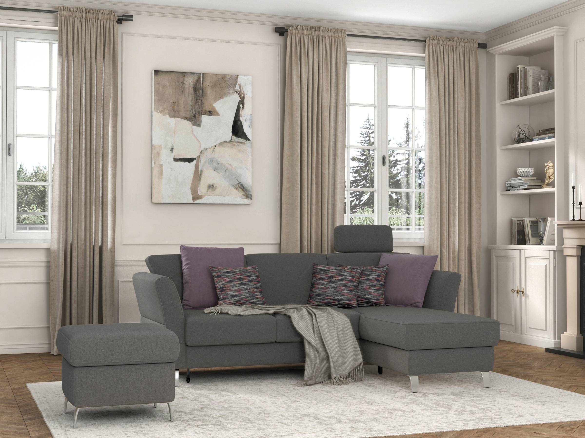 sit&more Ecksofa »Visby L-Form«, wahlweise mit Bettfunktion und Bettkasten, günstig online kaufen