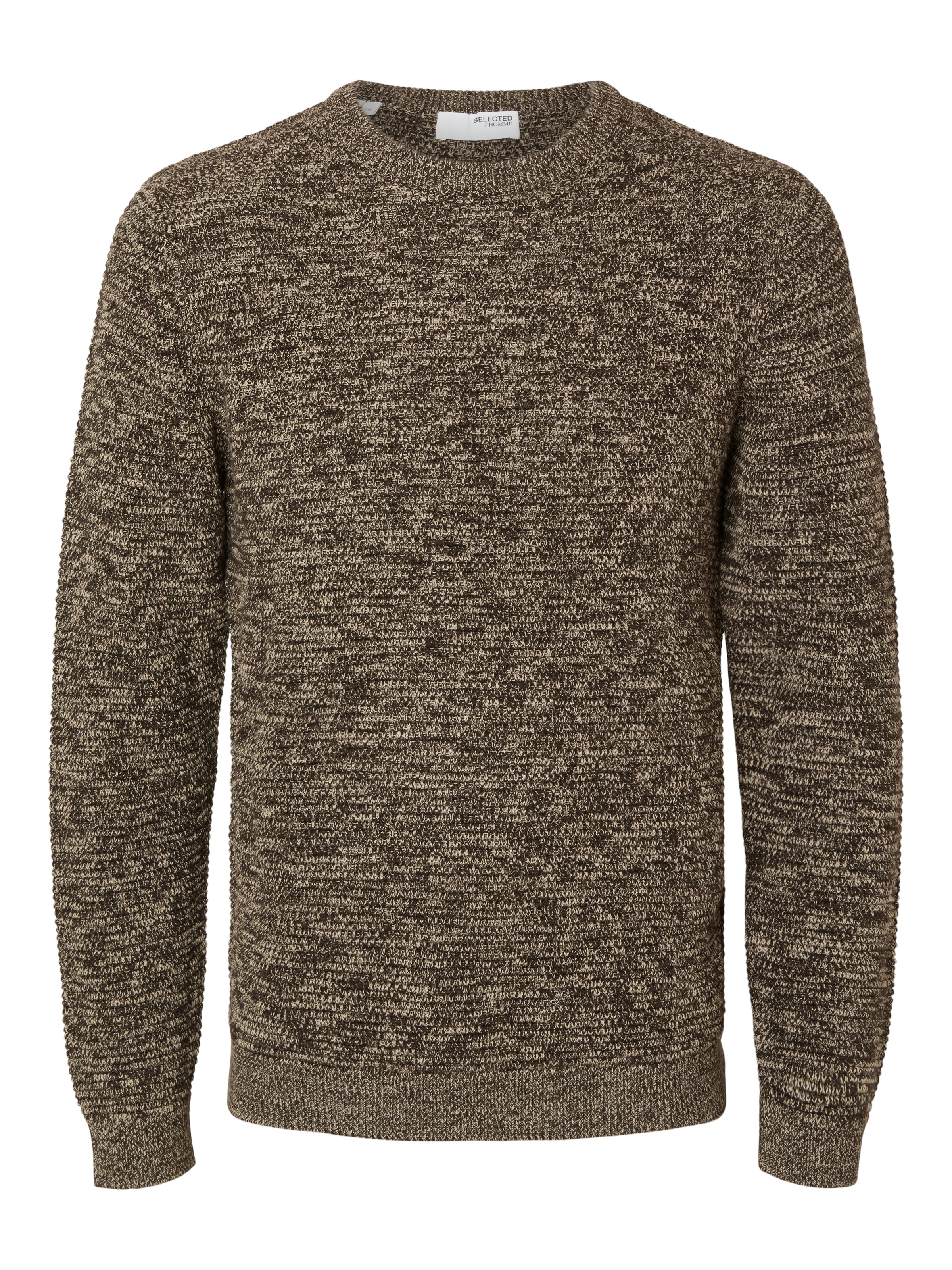 SELECTED HOMME Rundhalspullover »SLHVINCE LS KNIT BUBBLE CREW NECK NOOS«
