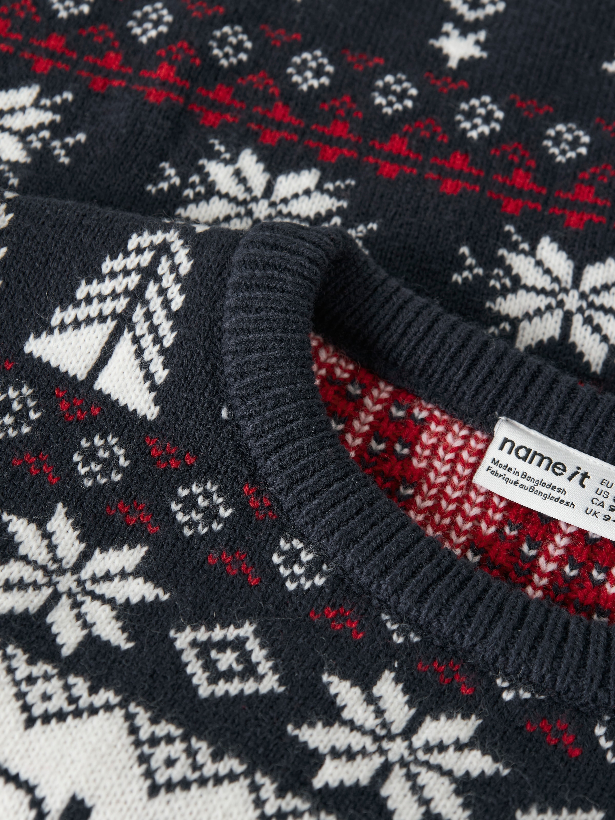 Name It Weihnachtspullover »NKNRISMAS LS KNIT COT« Baumwolle, Weihnachtliches Strickmotiv