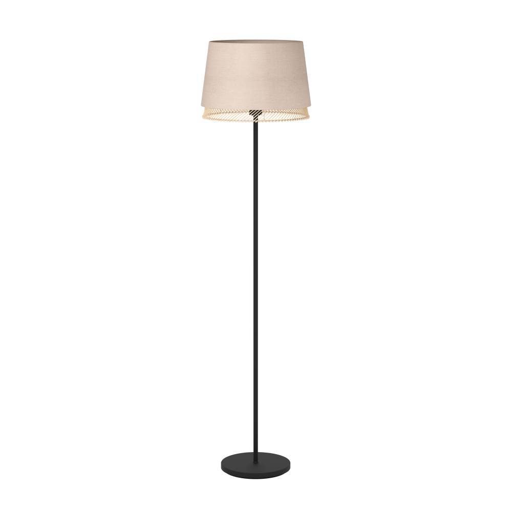 EGLO Stehlampe »TABLEY«, 1 flammig, Leuchtmittel E27 | ohne Leuchtmittel, Stehleuchte, Metall in Schwarz, Bambus und Leinen, E27 Fassung, 150 cm