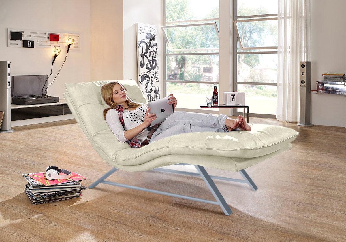 W.SCHILLIG Relaxliege »daily dreams«, in Waffelkissen-Optik, wahlweise mit Motor, Kufengestell, in 2 Breiten