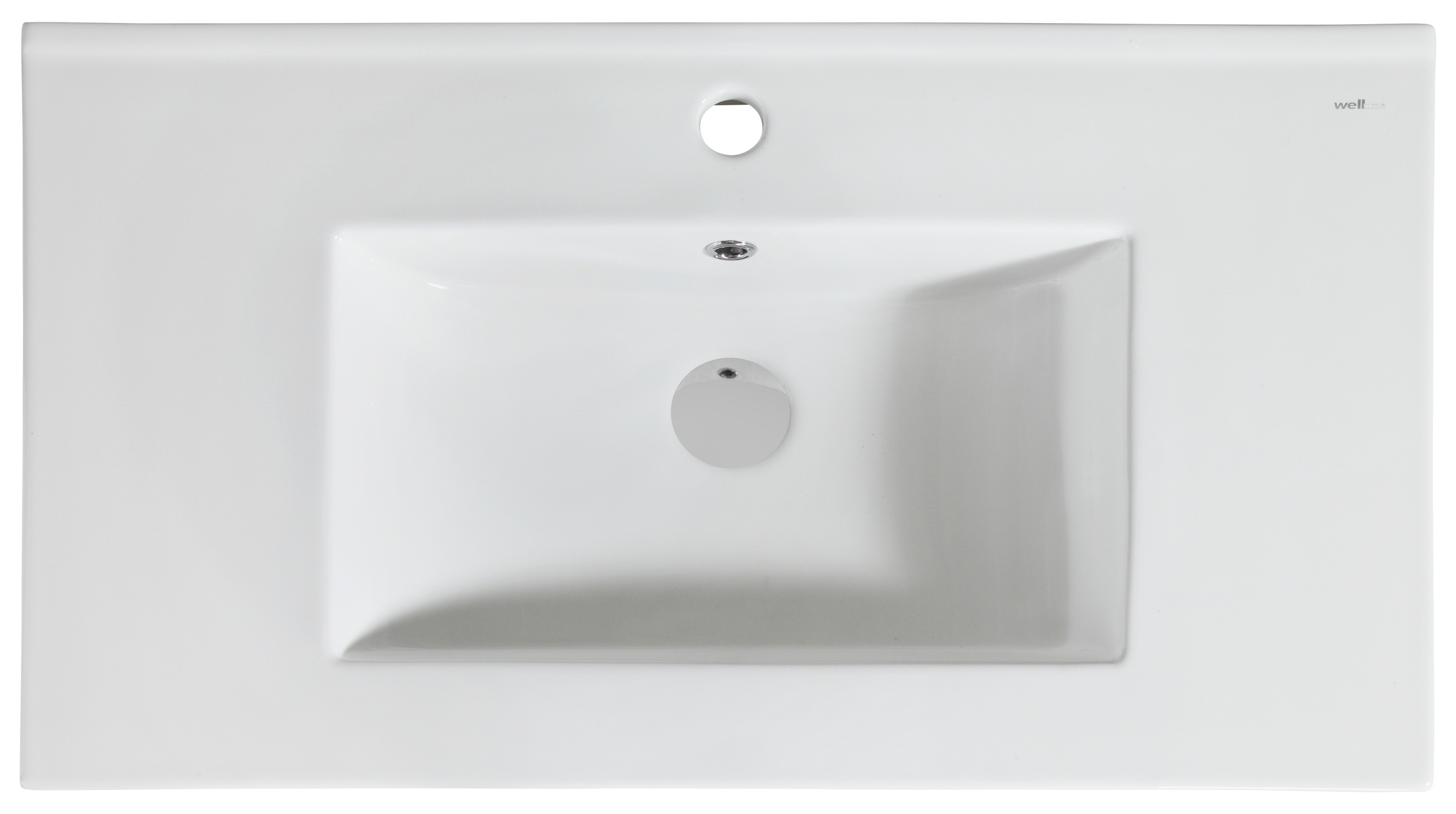 welltime Waschtisch »Trento Light, 60cm, 80cm, 100cm, Keramik-Auflagebecken«, 1 Auzug und 1 offenes Fach