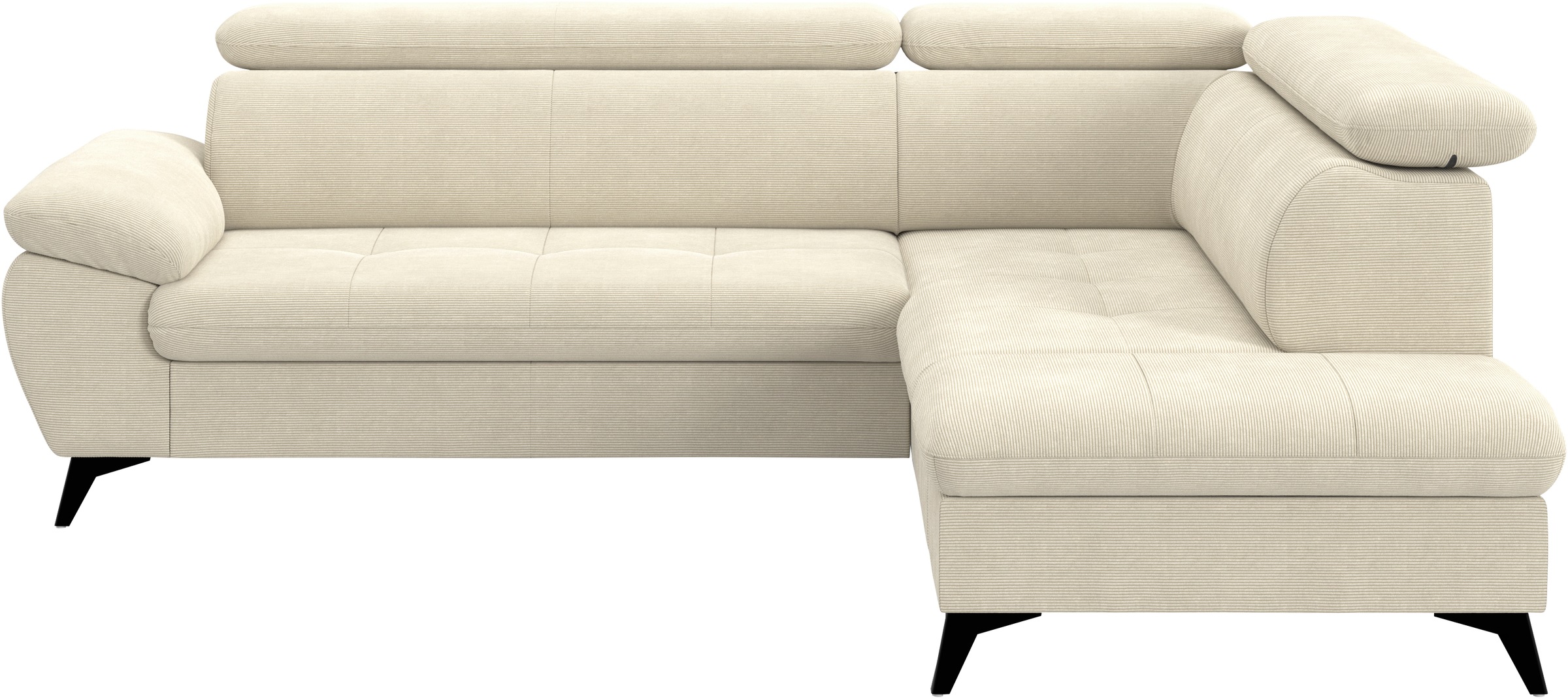 COTTA Ecksofa »Hudson L-Form, mit Kopfteilverstellung, opt. Schlaffunktion & Stauraum« Sofa optional als Gästebett mit Stauraum-Funktion, Cordbezug
