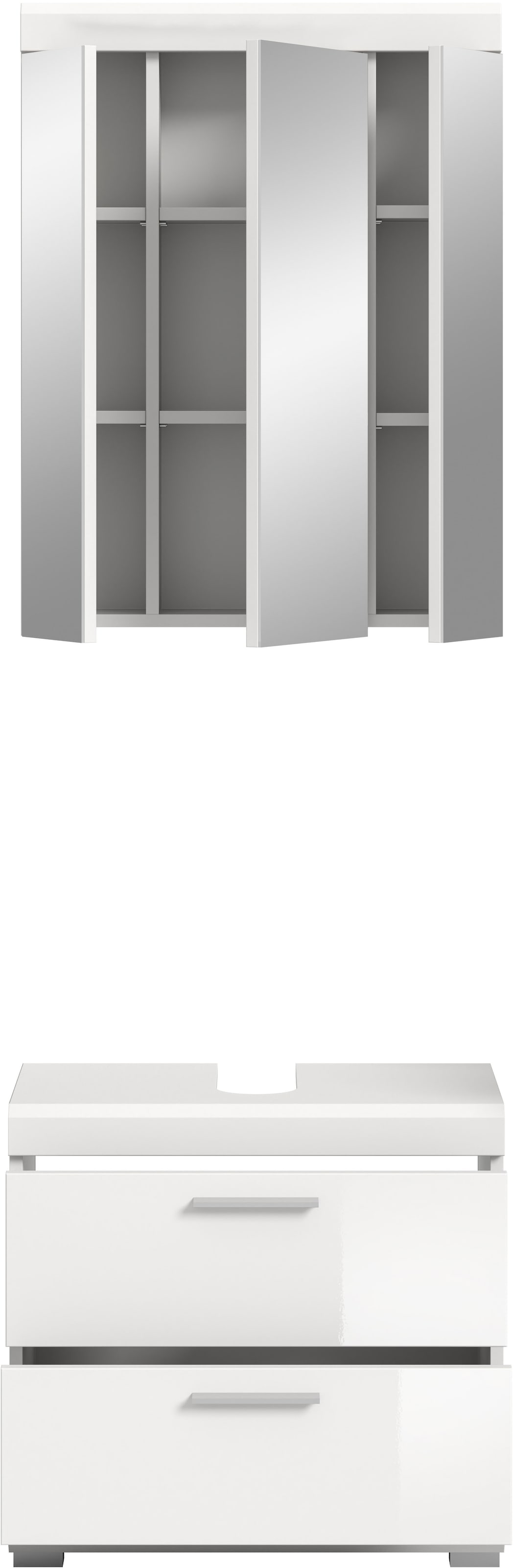 INOSIGN Badmöbel-Set »Siena, 2 tlg., bestehend aus: Waschbeckenunterschrank, Spiegelschrank«, (Set), in verschiedenen Farben erhältlich, Badmöbel, Kombination, Badezimmer