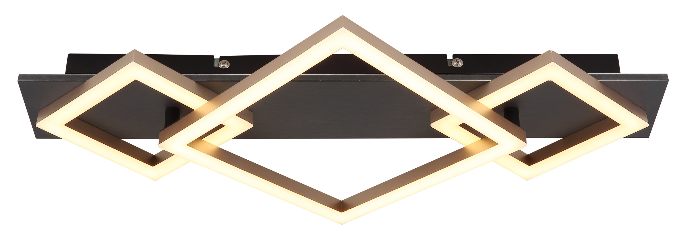 GLOBO LIGHTING LED Deckenleuchte »BEATRIX I«, Leuchtmittel LED-Modul | LED fest integriert, Deckenlampe/grau/champagnerfarben/3000K/Quadrate