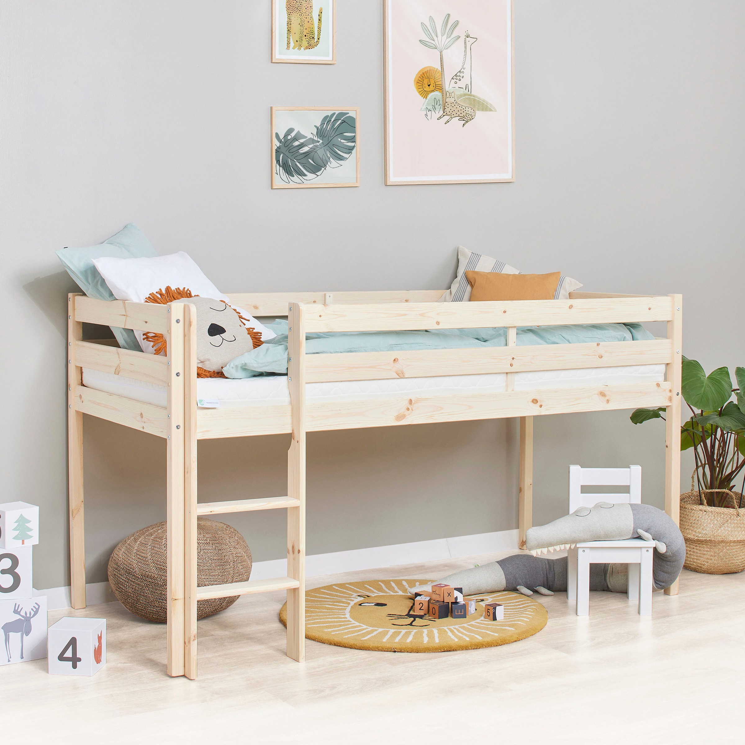 Hoppekids Spielbett »ECO COMFORT, Hochbett, in 2 Einzelbetten teilbar«, Höhe 72cm, Farbe & Größe & Matratze