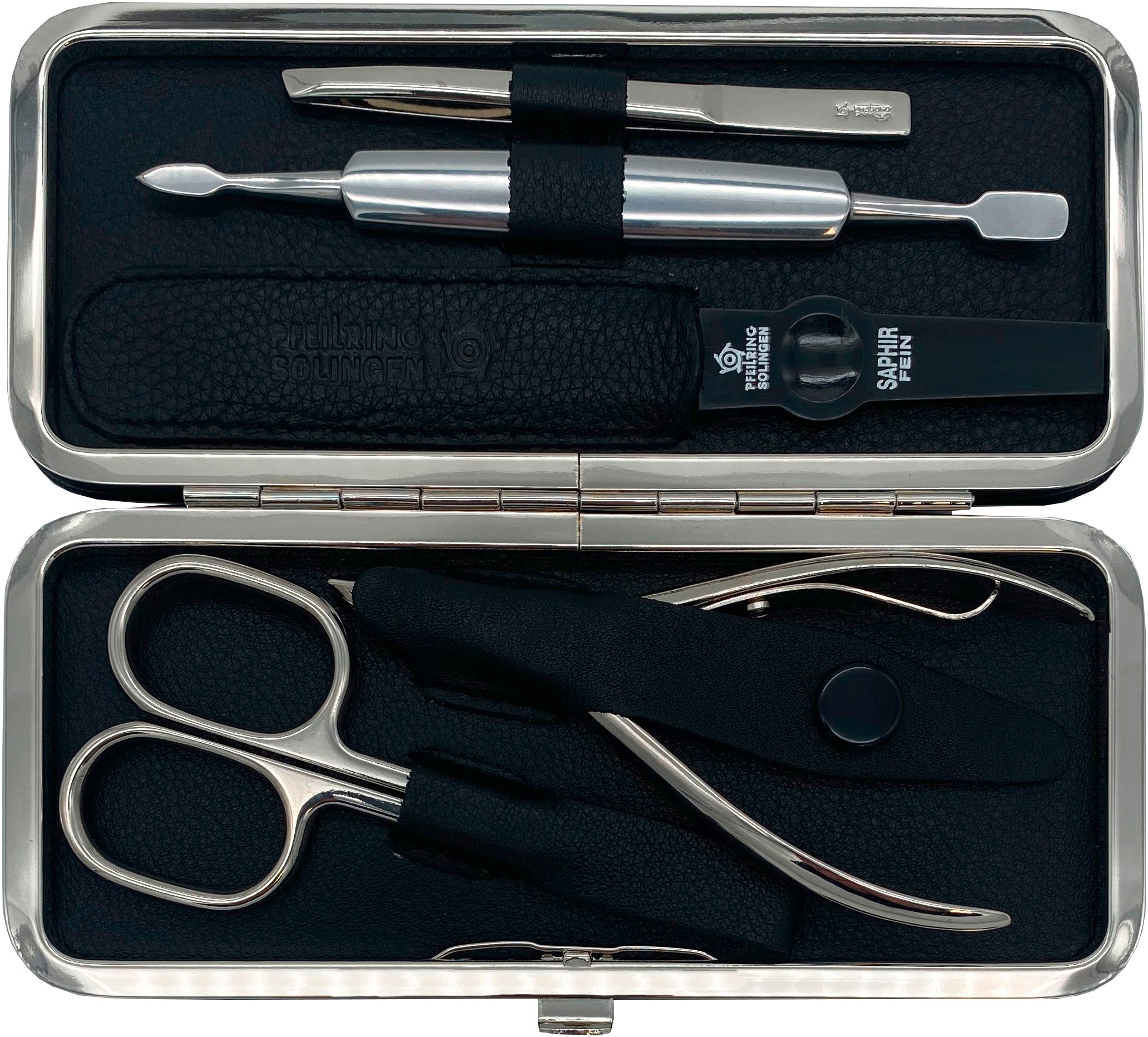 PFEILRING Maniküre-Etui, (5 tlg.), Nappaleder