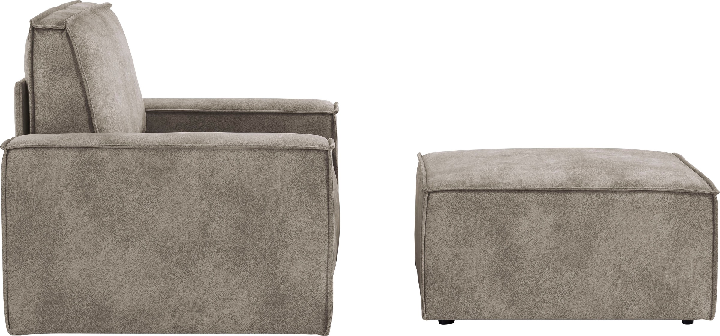 Home affaire Sessel »SHERWOOD«, Loveseat und Hocker im Set, passend zur Polster-Serie SHERWOOD