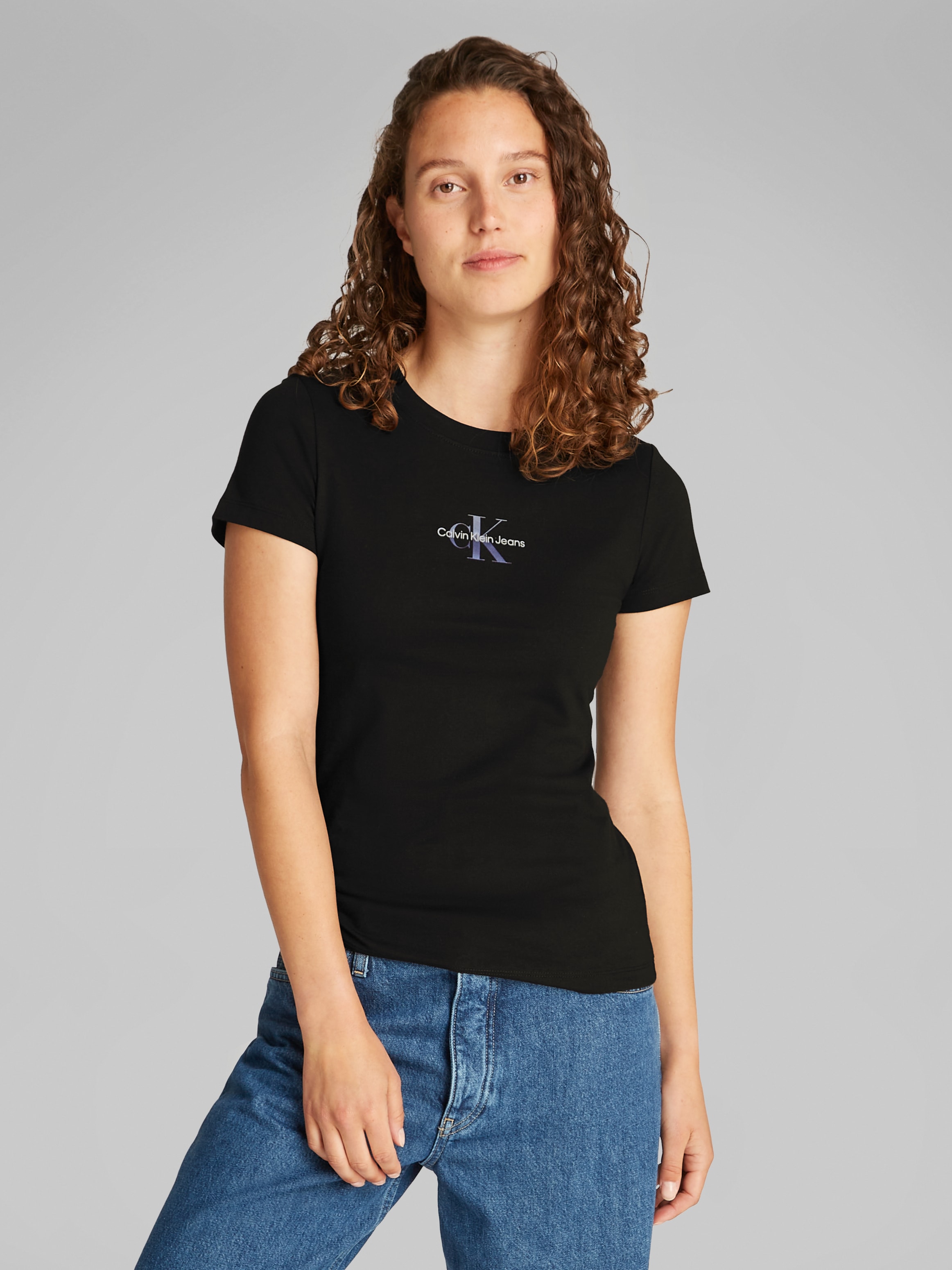 Calvin Klein Jeans T-Shirt »GRADIENT MONOLOGO SLIM TEE«, mit Logodruck