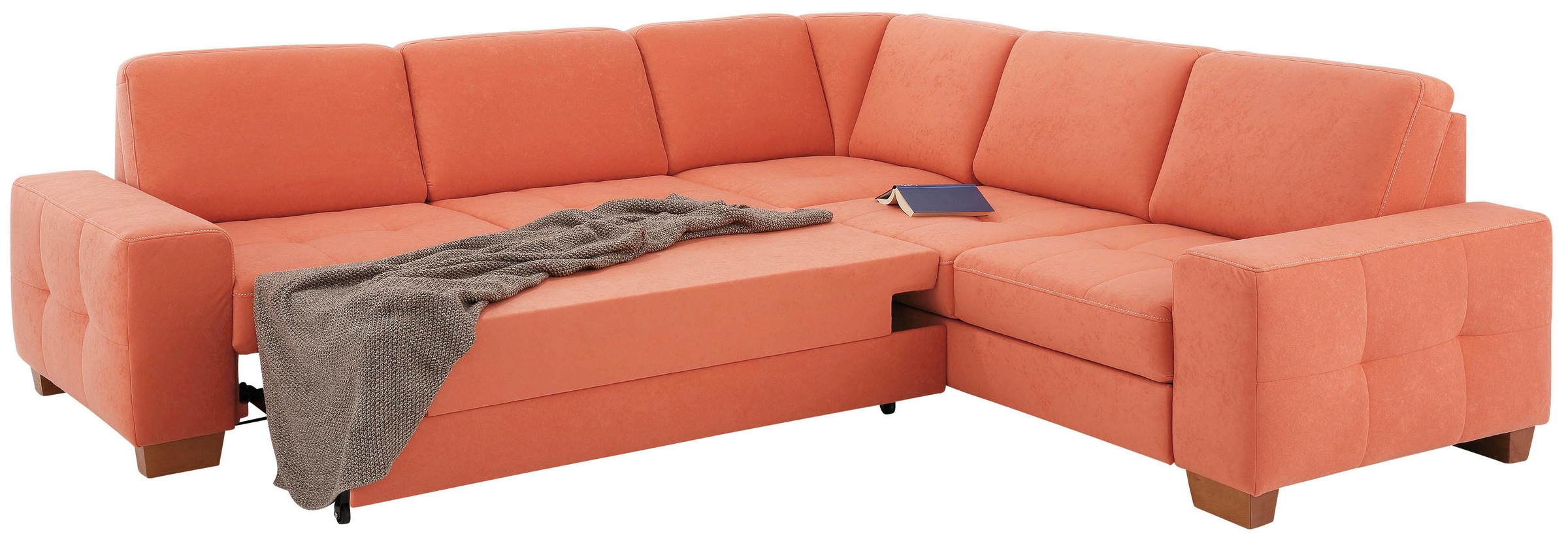 Home affaire Ecksofa »Puccini L-Form«, mit Federkern, Sitztiefenverstellung, Kontrastnaht