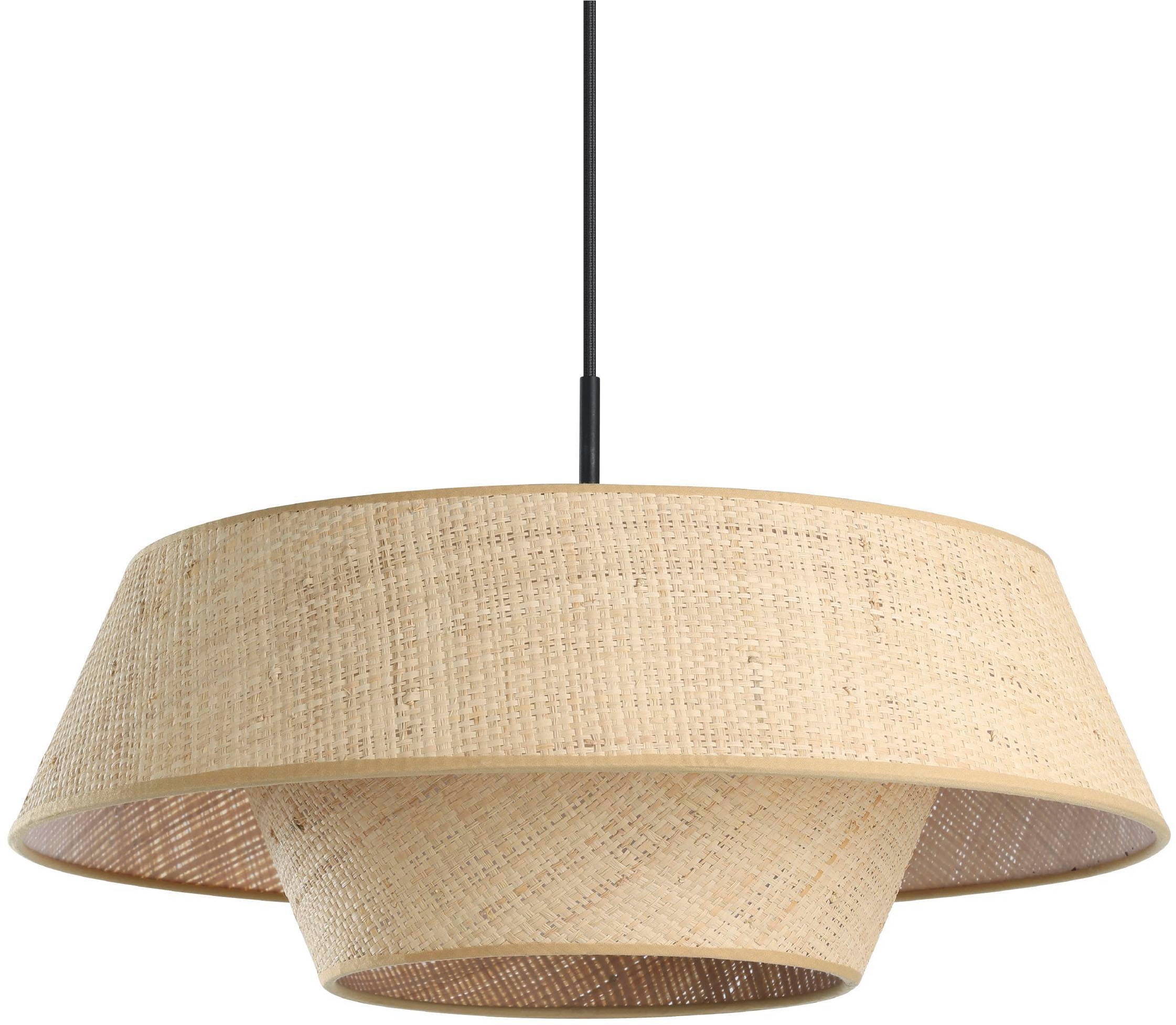 EGLO Hängeleuchte »Marford Hängelampe, Pendelleuchte Boho Japanisch, Esszimmerlampe, E27« E27 1 Stk. Hängeleuchte - H110 x Ø50 cm - schwarz - 1X60W exkl.