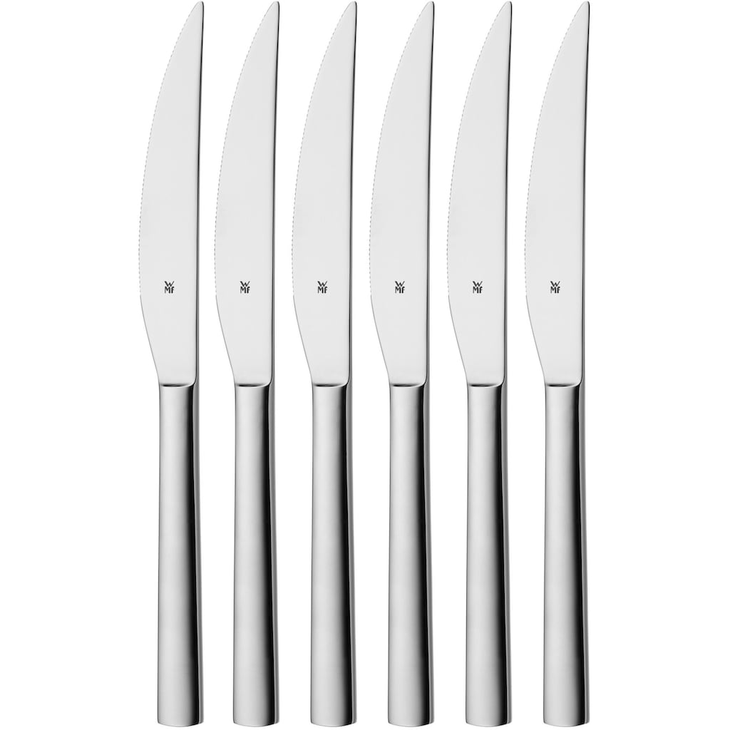 WMF Steakmesser »Nuova«, (Set, 6 tlg.), solide Monobloc Steakmesser
