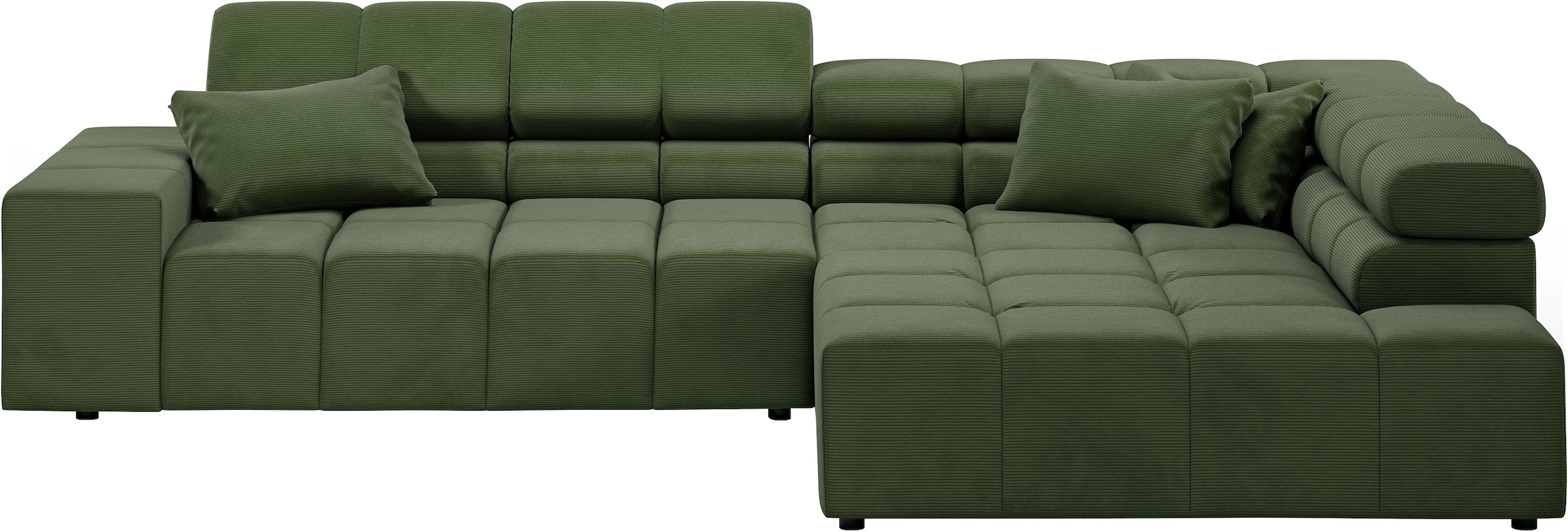 INOSIGN Ecksofa »Ancona incl. Kopfteilverstellung, Breite 319cm, L-Form«, wahlweise motorische Sitztiefenverstellung, auch in Cord + Easy Care