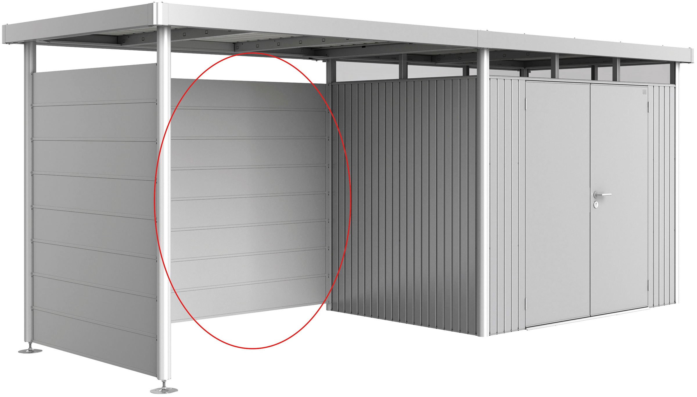Bild von Biohort Gerätehaus-Rückwand »HighLine«, silber-metallic
