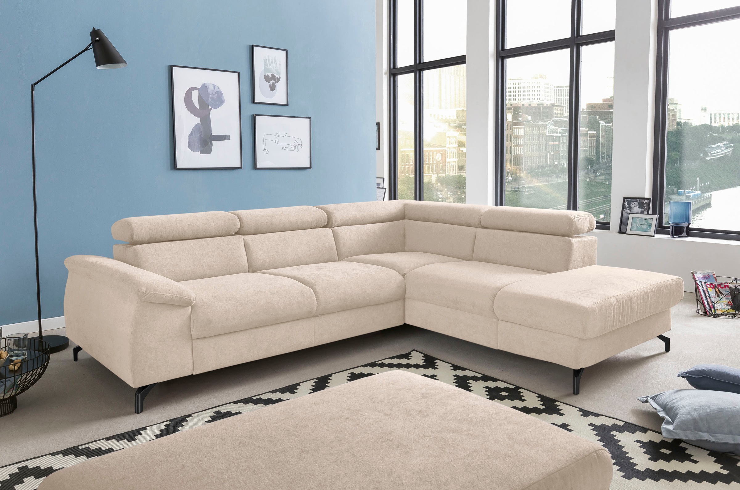 COTTA Ecksofa "Komaris L-Form", mit Kopfteilverstellung, wahlweise mit Bett günstig online kaufen