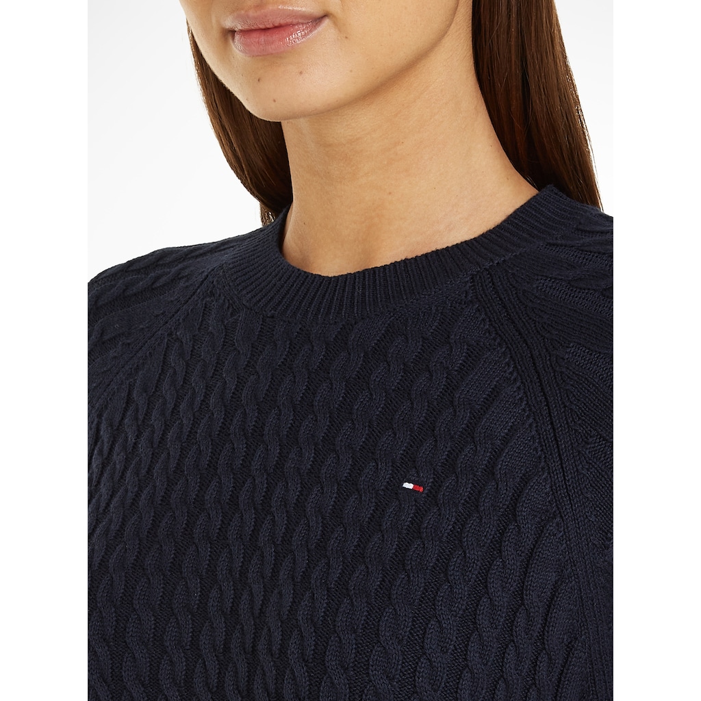 Tommy Hilfiger Rundhalspullover »CO CABLE C-NK SWEATER«