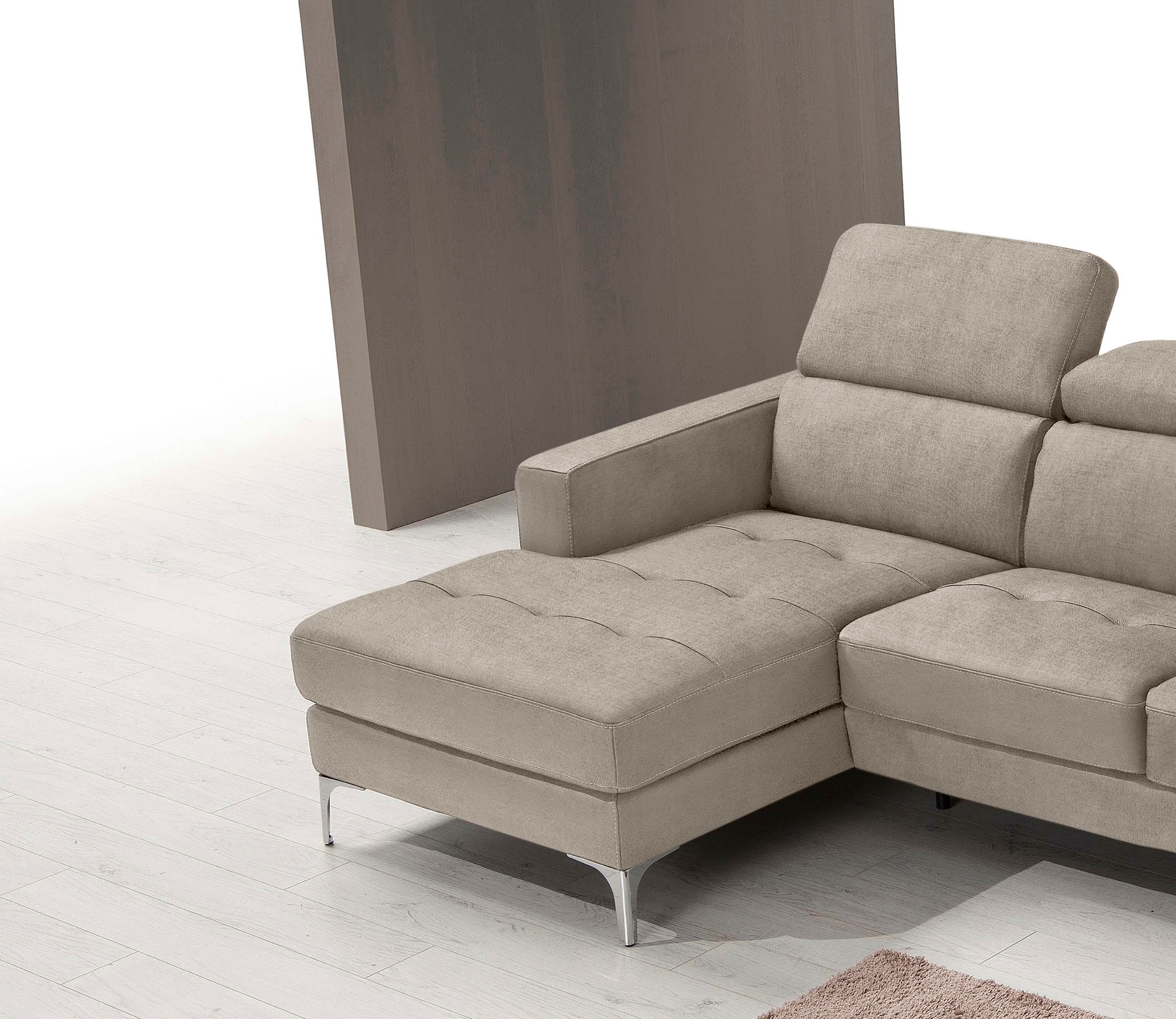 Egoitaliano Ecksofa »Matt, erstklassiger Sitzkomfort, aufwendige Detailverarbeitung, L-Form« mit verstellbaren Kopfteilen zum Relaxen