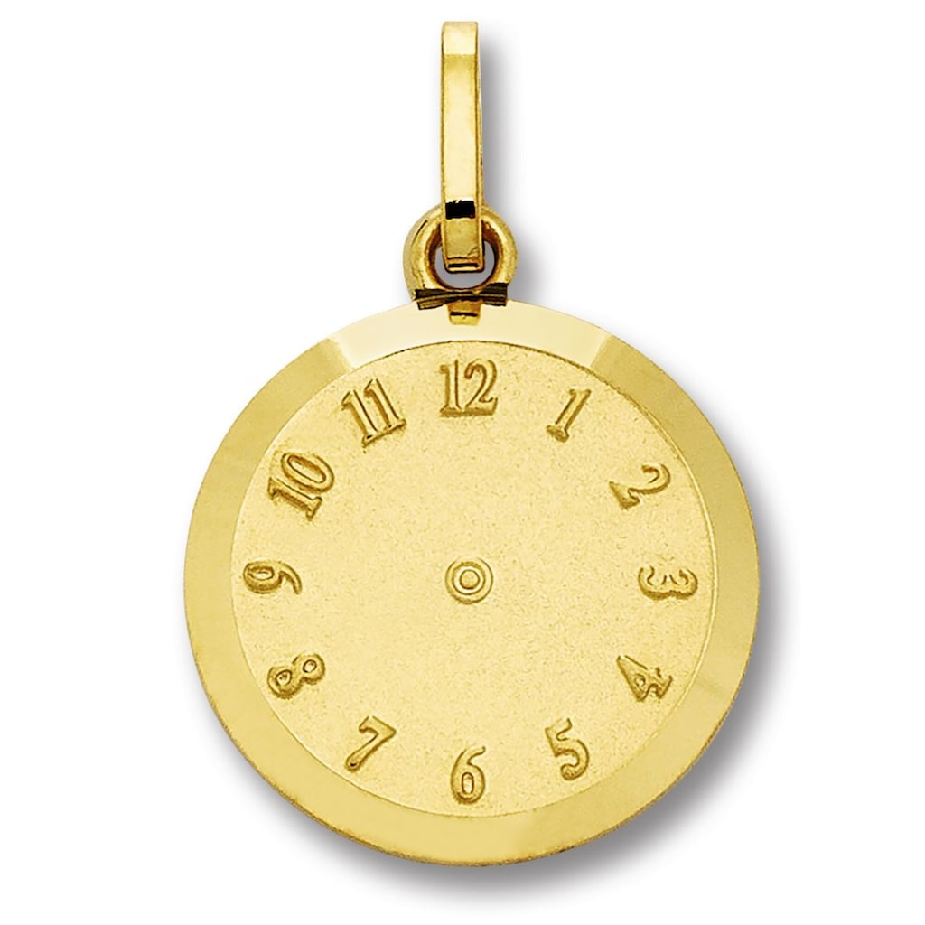 ONE ELEMENT Kette mit Anhänger »Geburtsuhr Anhänger aus 333 Gelbgold Ø 12 5 mm« Schmuckset - Set mit verstellbarer Halskette