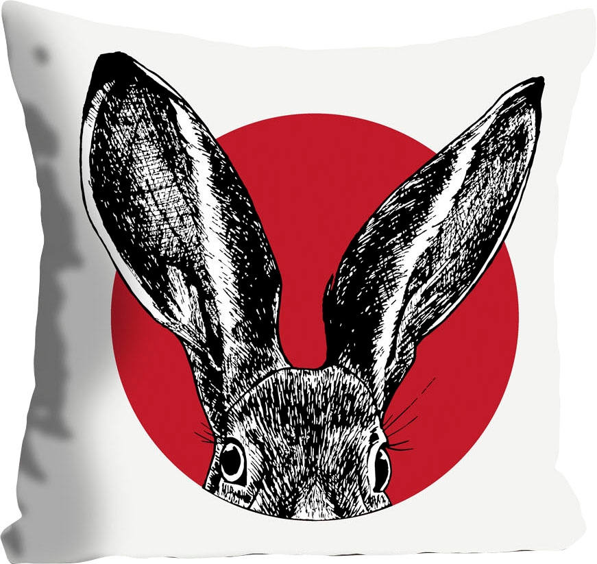 queence Dekokissen »Knut« mit einem Hasen im roten Kreis