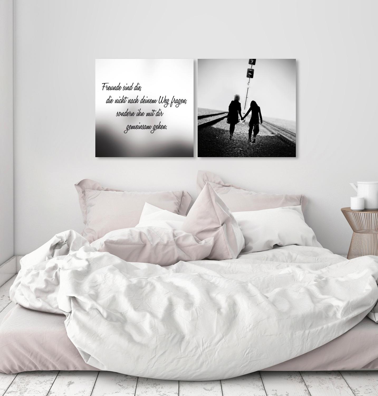 queence Leinwandbild »Freunde«, Foto-Menschen-Kunst-Modern-Spa-Spa Bilder-S günstig online kaufen