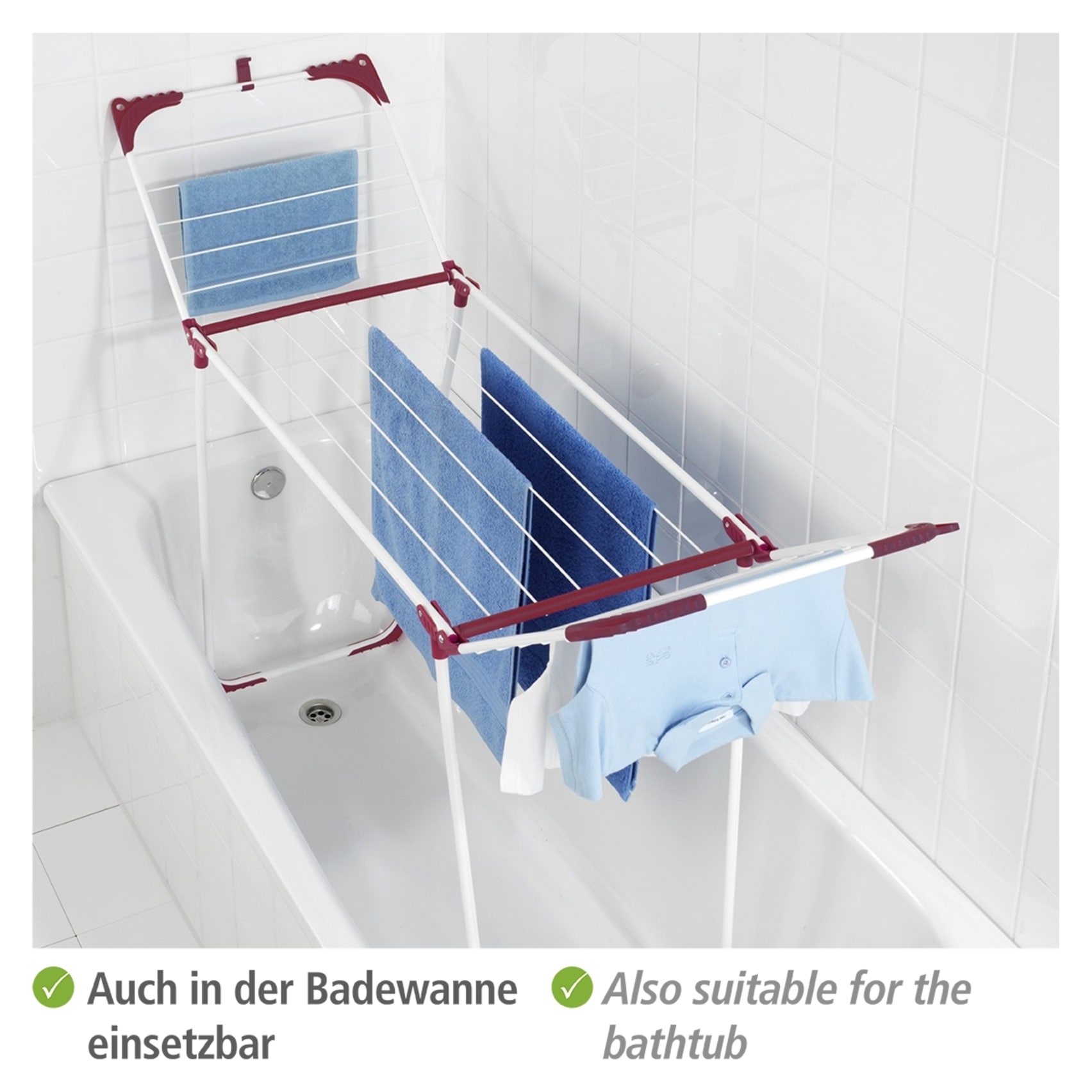 WENKO Wäscheständer »Modell Summer Dry«, Flügelwäschetrockner, 20 m Trockenlänge, mit Kleiderbügelvorrichtung
