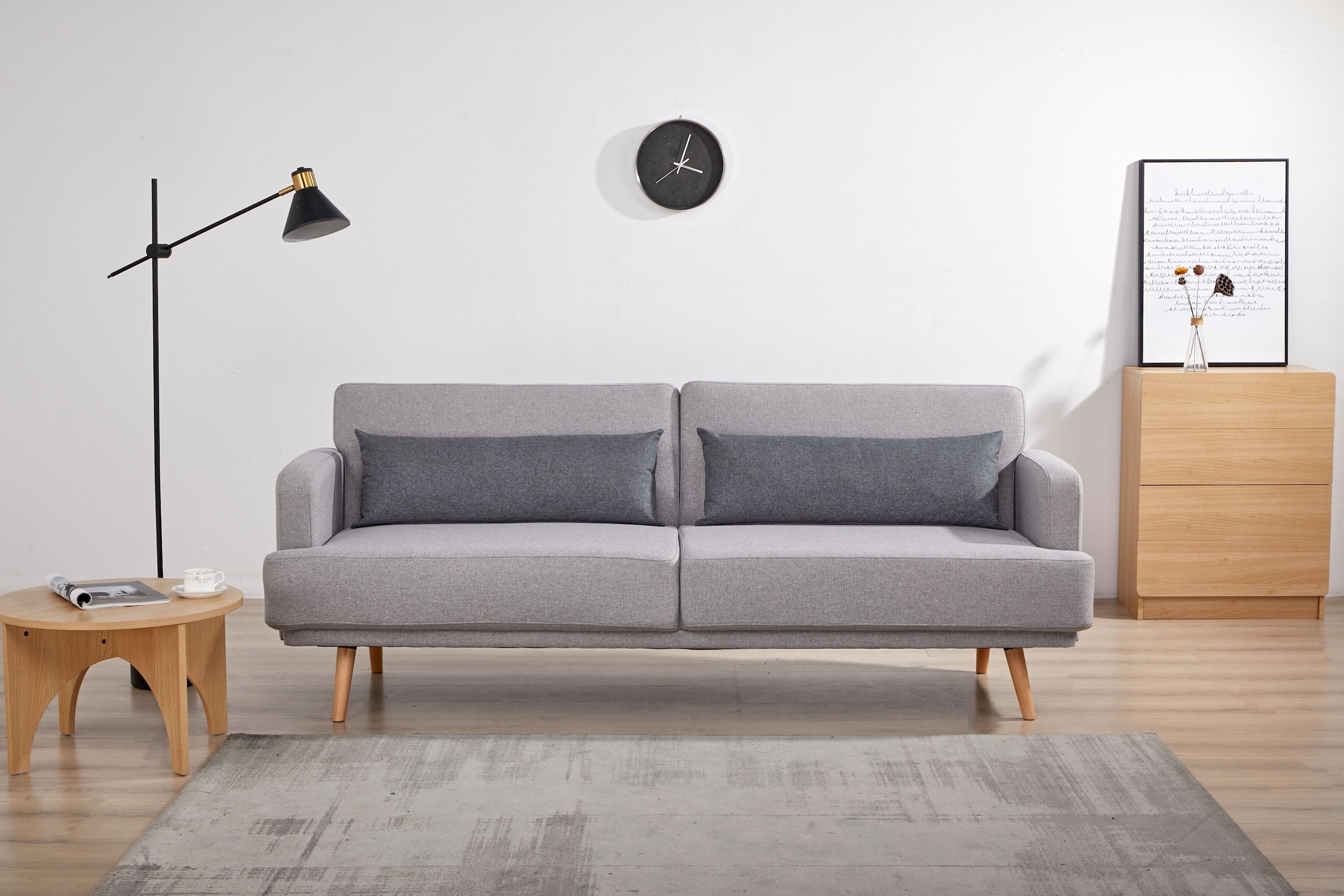 SalesFever Schlafsofa »Malmö - Komfortabler 2,5-Sitzer inklusive Zierkissen günstig online kaufen