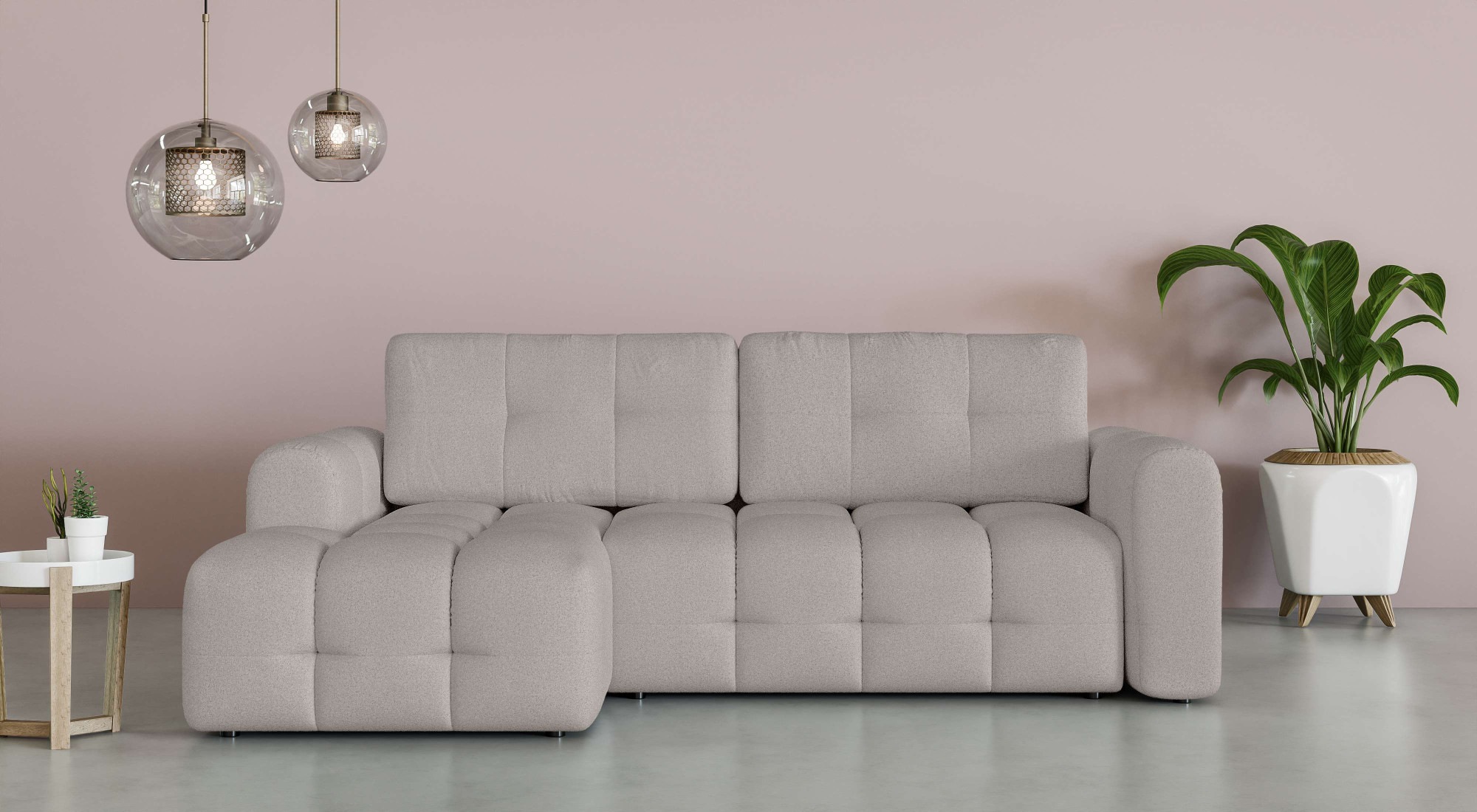 INOSIGN Ecksofa »Manilla, wahlweise mit Bettfunktion, B/T/H 265/170/91 cm« günstig online kaufen