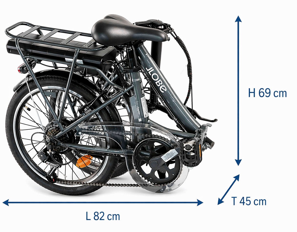 LLobe »Falt E-Bike 20" Agile« 5 Gang Shimano Tourney Schaltwerk Kettenschaltung Heckmotor 250 W