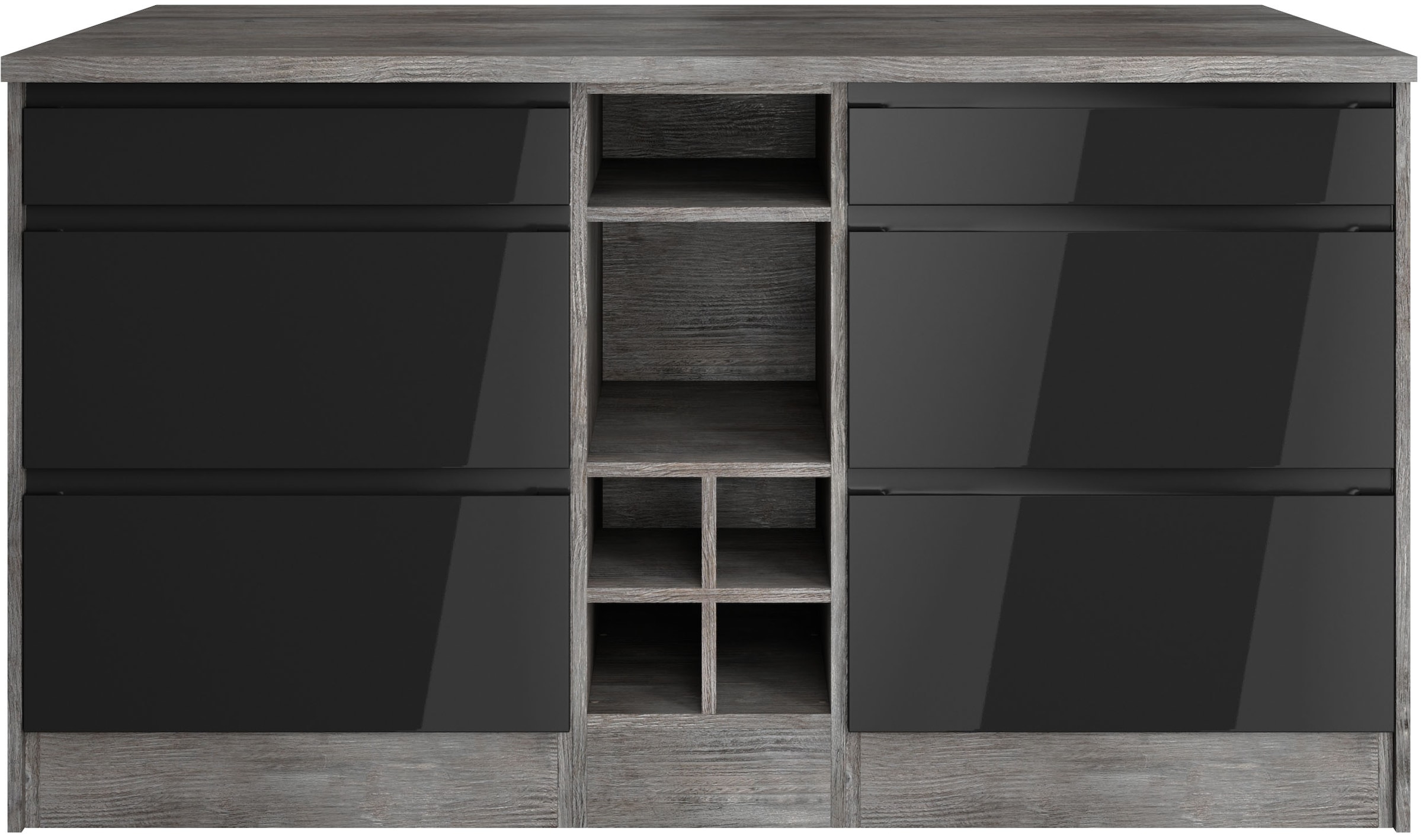 KOCHSTATION Kücheninsel »KS-Virginia« Breite 153 cm, MDF-Fronten, Flaschenr günstig online kaufen