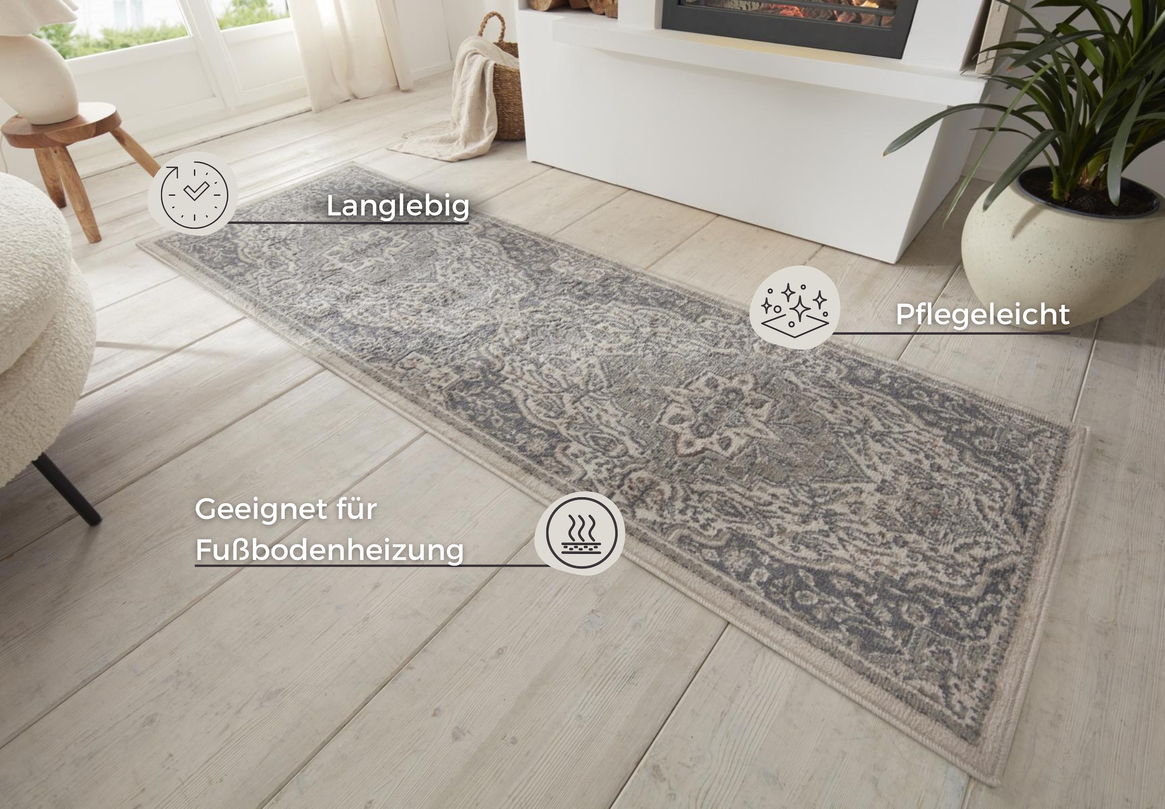 HANSE Home Teppich »Orken«, rechteckig, 8 mm Höhe, Kurzflor, Läufer, Orient, Vintage, Wohnzimmer, Schlafzimmer, Esszimmer