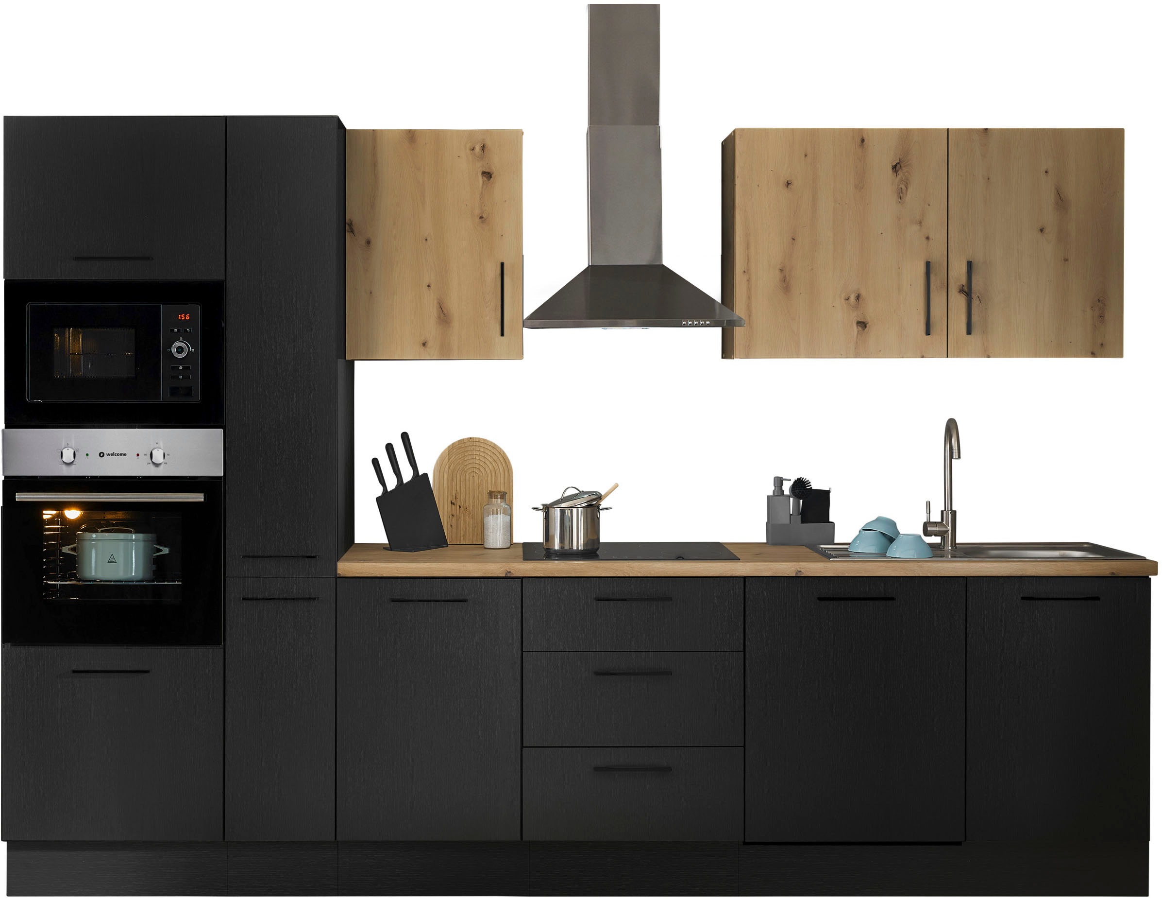 BASIC by Balculina Küchenzeile »Turin« Breite 310 cm, wahlweise mit E-Gerät günstig online kaufen