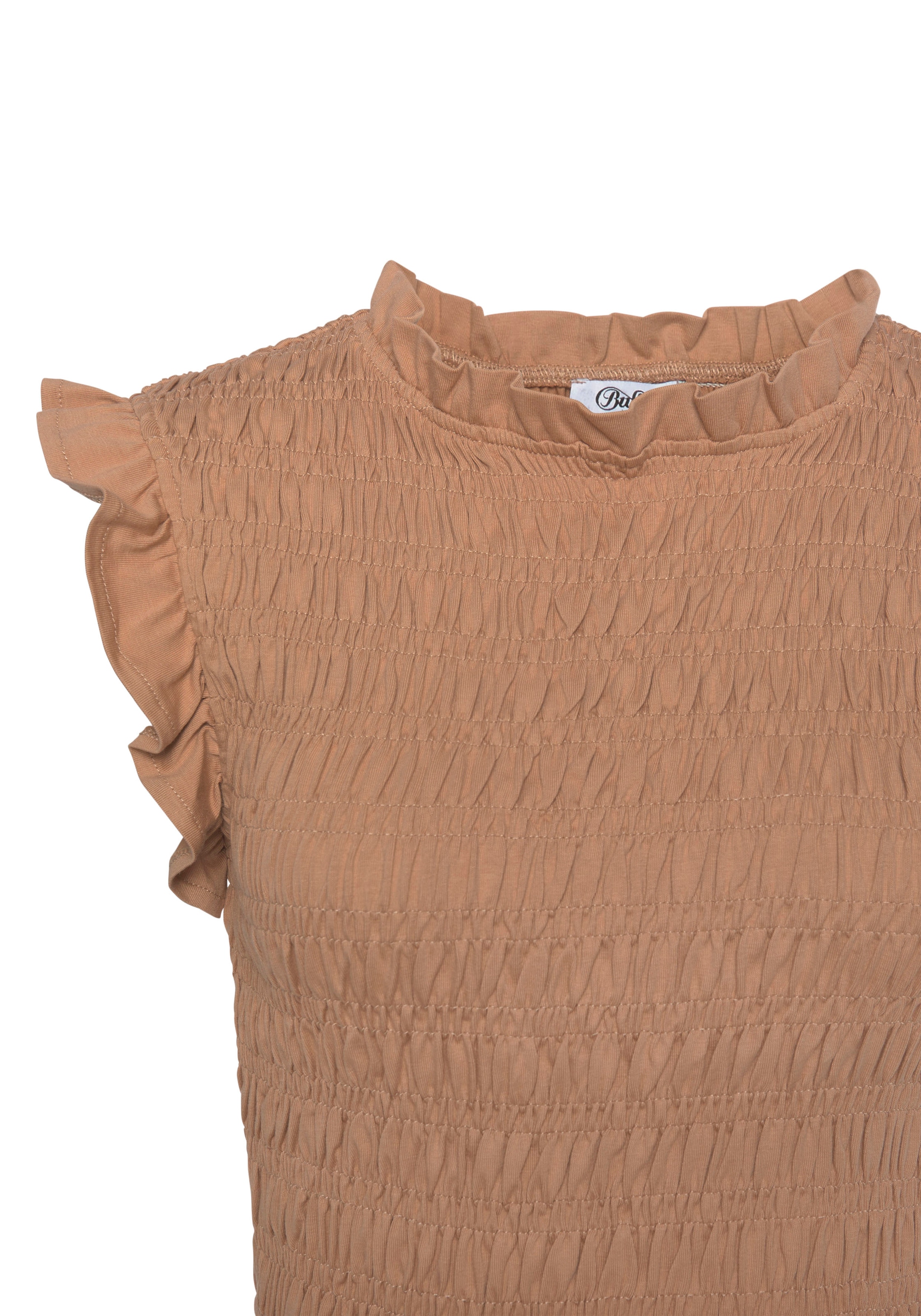 Buffalo Rundhalsshirt, aus Baumwollstoff online gesmoktem kaufen