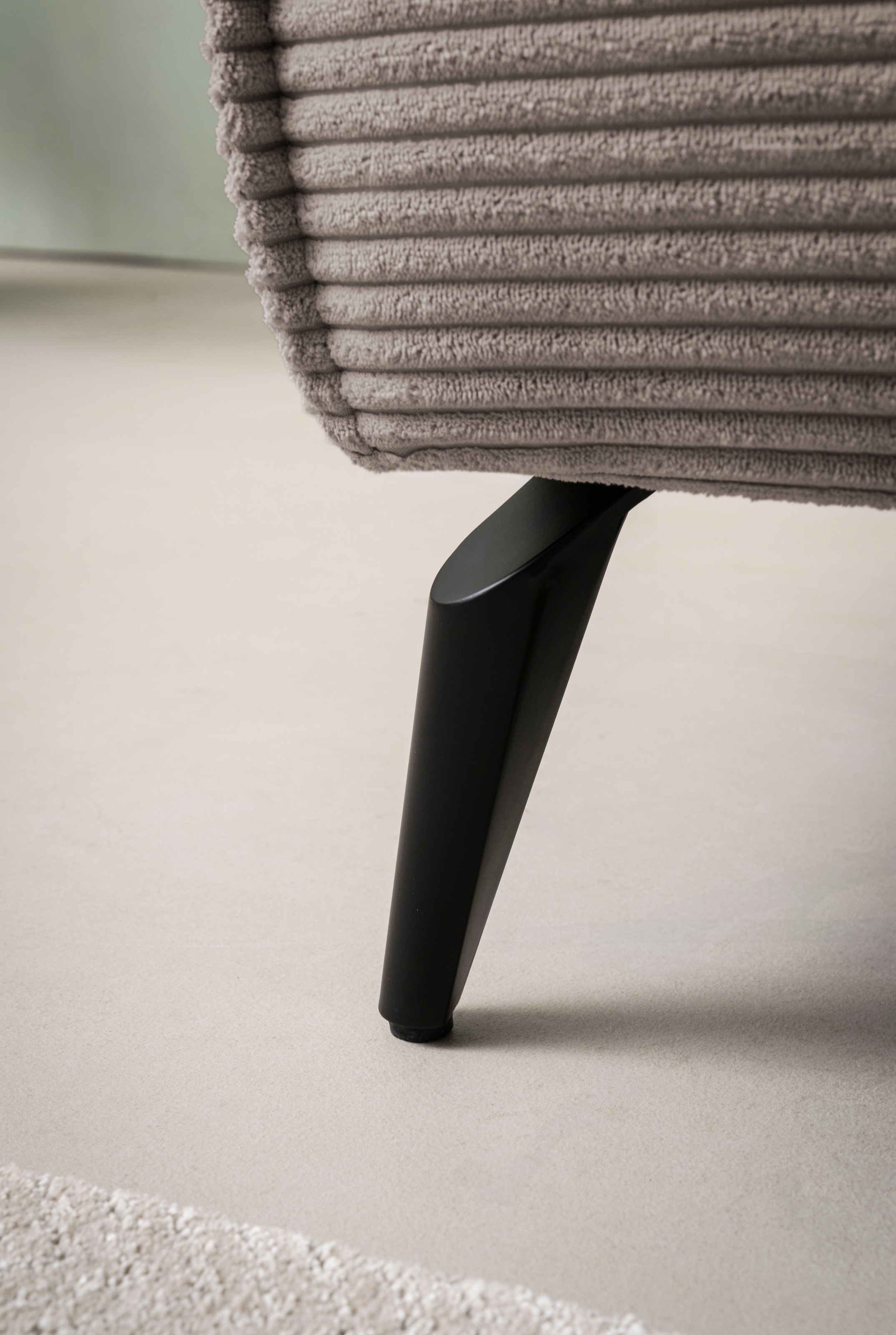 andas Hocker »TVINNU, mit Kedernaht in Cord«, zur Serie TVINNU, gemütlicher Sitzkomfort, rechteckig, schwarze Füße